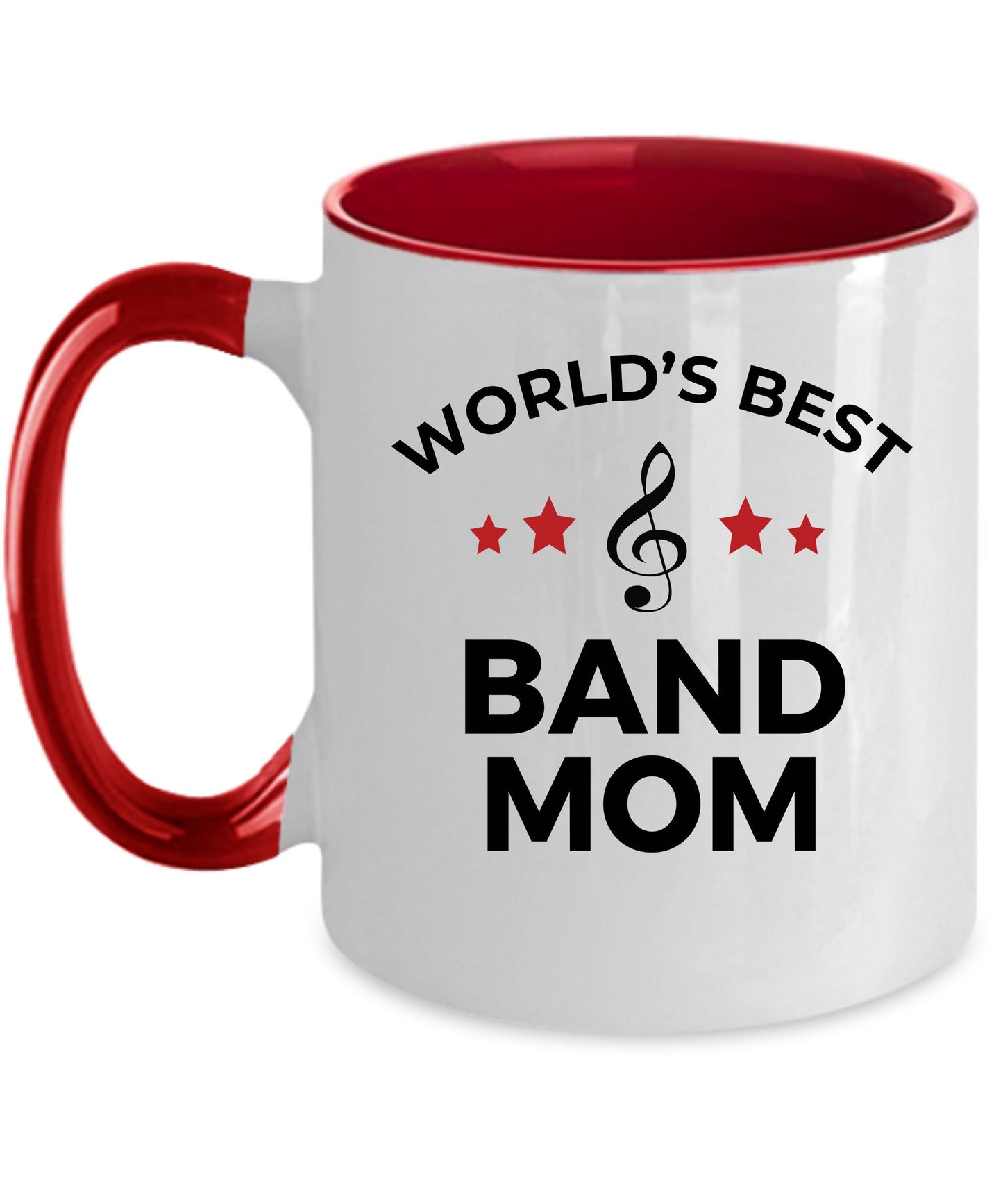 Best Band Mom Ceramic Coffee Mug Personalized white, two-tone black, red, navy, pink - Mallard Moon Gift Shop
