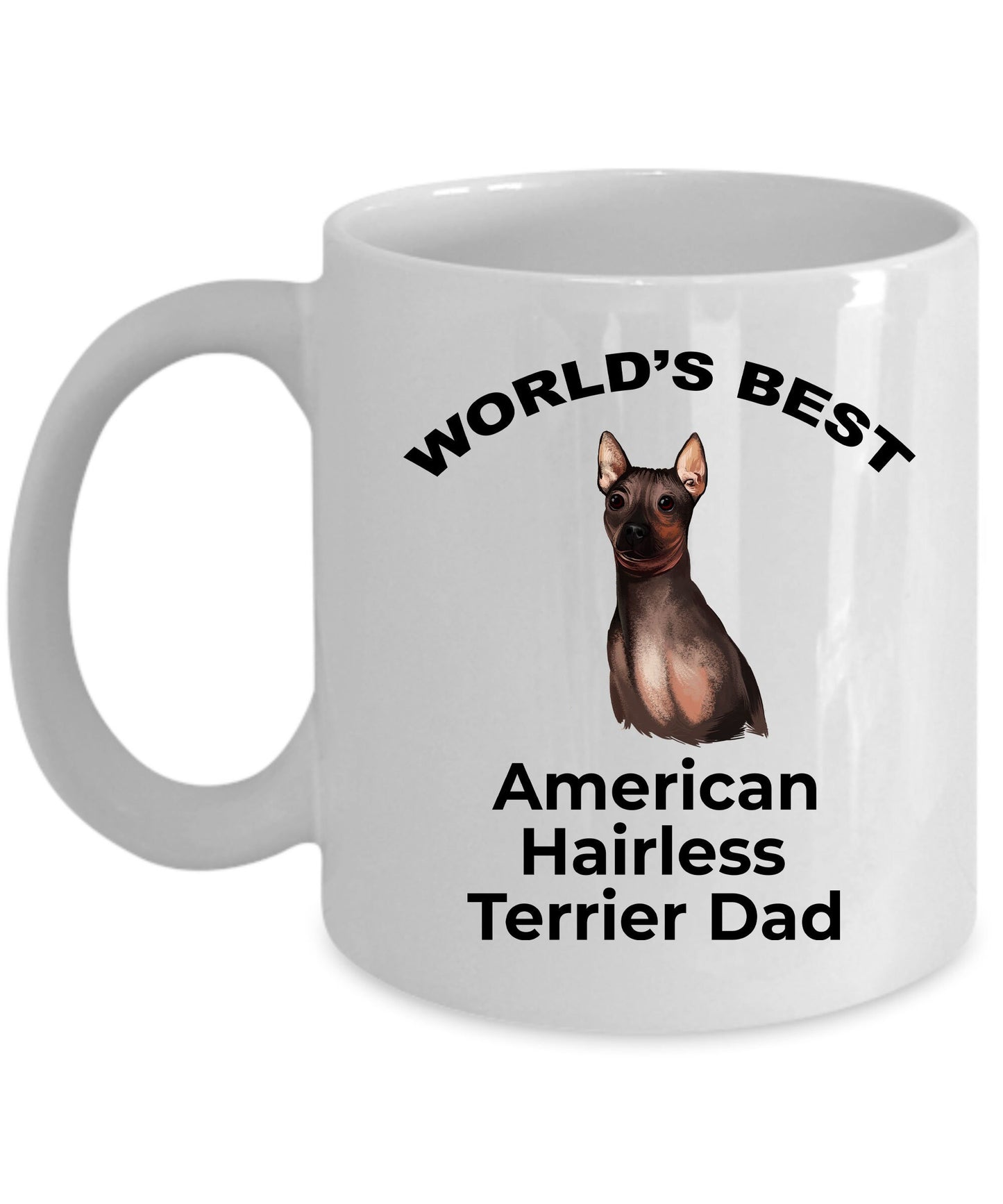 American Hairless Terrier Best Dad Coffee Mug - Mallard Moon Gift Shop