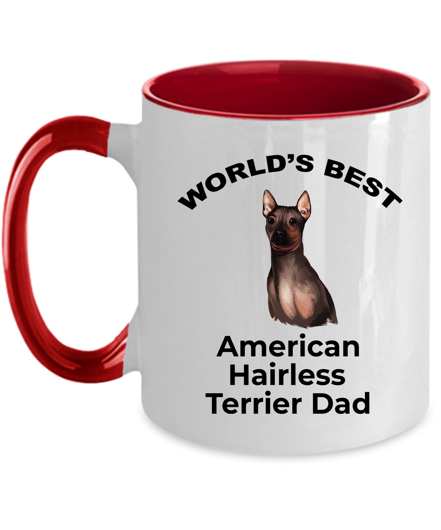 American Hairless Terrier Best Dad Coffee Mug - Mallard Moon Gift Shop