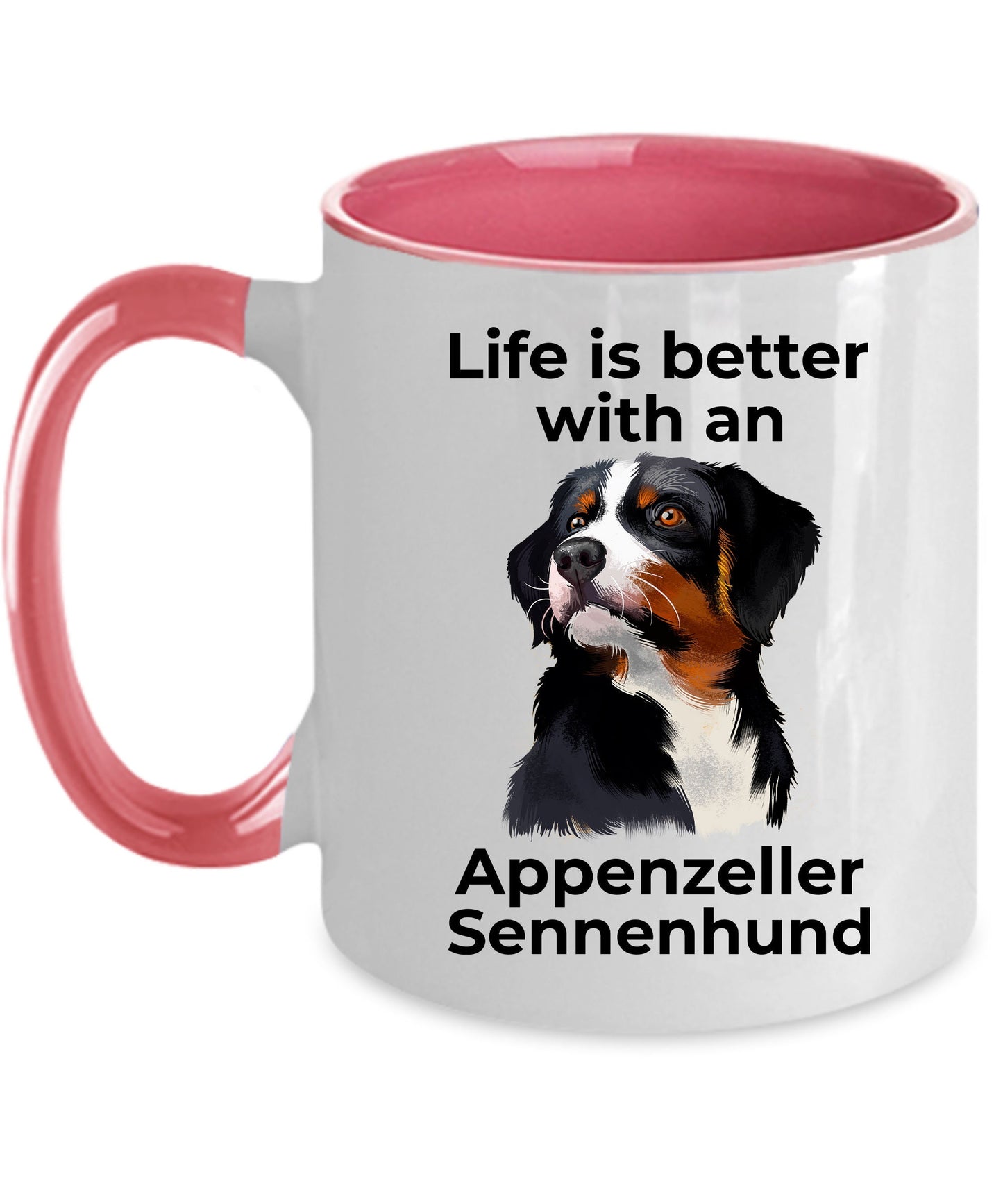 Appenzeller Sennenhund Dog Custom Coffee Mug - Life is Better - Mallard Moon Gift Shop