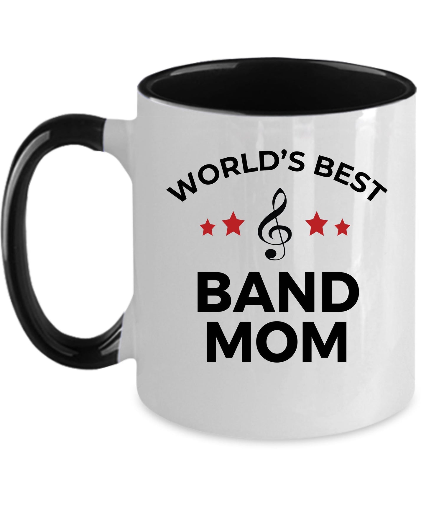 Best Band Mom Ceramic Coffee Mug Personalized white, two-tone black, red, navy, pink - Mallard Moon Gift Shop
