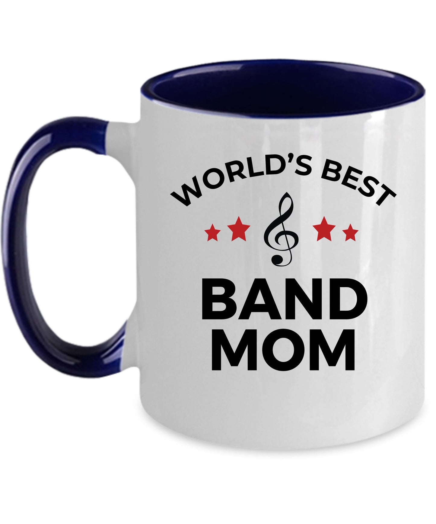 Best Band Mom Ceramic Coffee Mug Personalized white, two-tone black, red, navy, pink - Mallard Moon Gift Shop