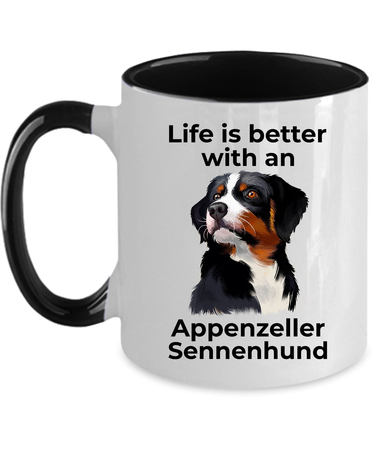 Appenzeller Sennenhund Dog Custom Coffee Mug - Life is Better - Mallard Moon Gift Shop