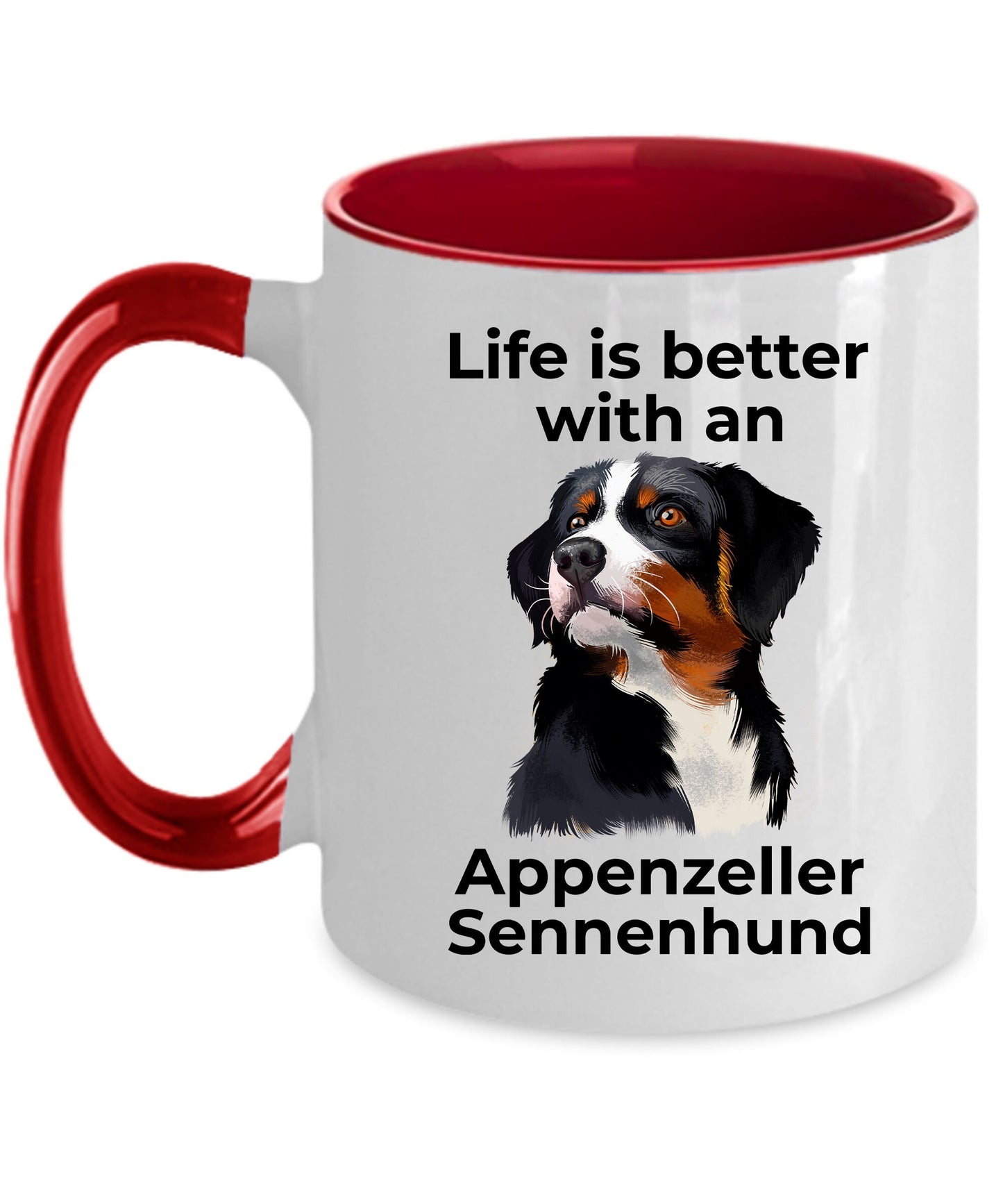 Appenzeller Sennenhund Dog Custom Coffee Mug - Life is Better - Mallard Moon Gift Shop