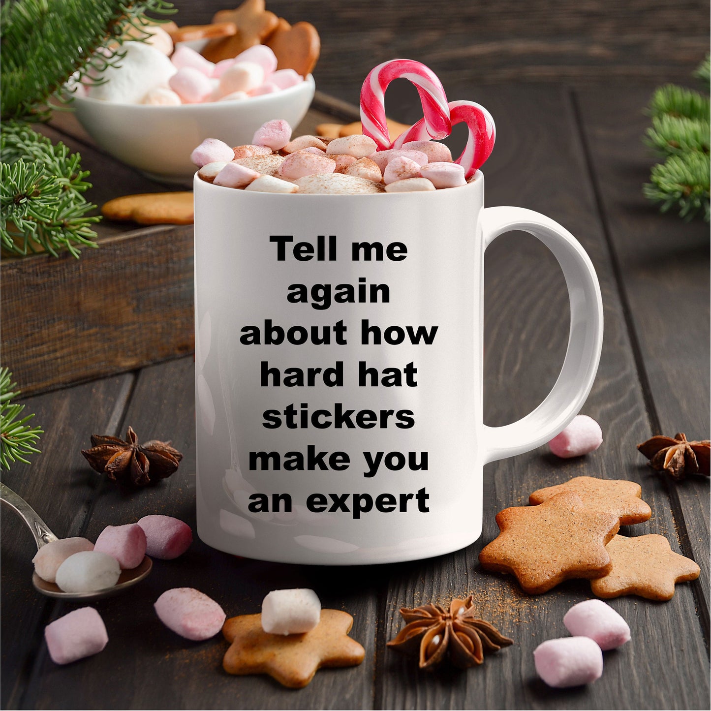 Construction worker gift - tell me again about how hard hat stickers make you an expert funny coffee mug
