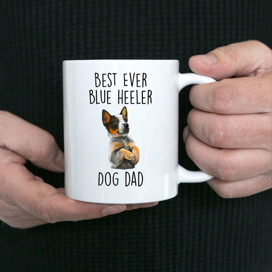 Best Ever Blue Heeler Dog Dad Custom Ceramic Coffee Mug - Mallard Moon Gift Shop