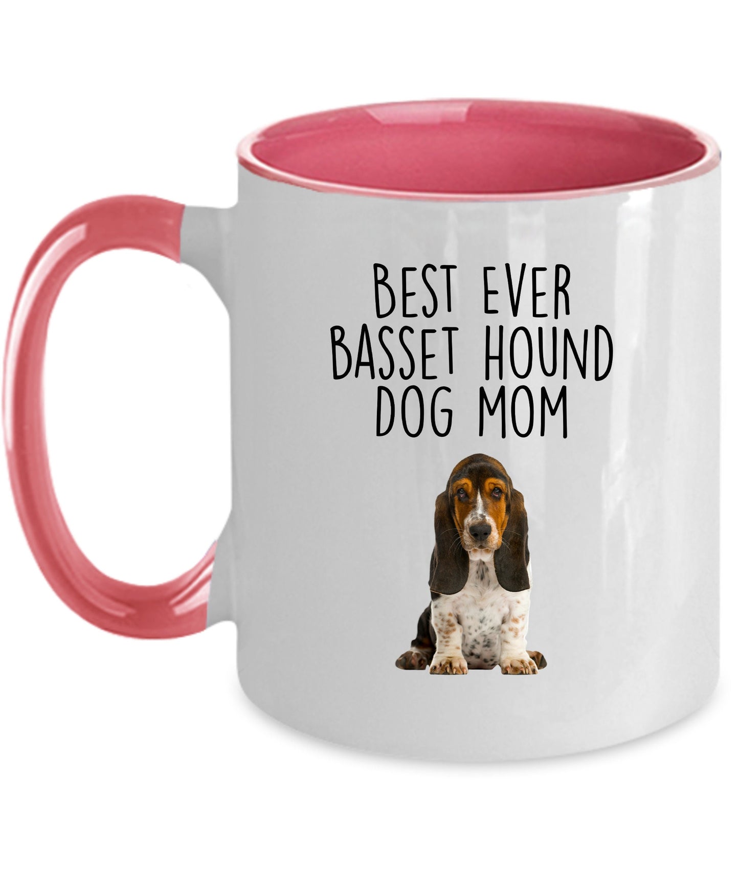 Best Ever Basset Hound Puppy Dog Mom Custom ceramic coffee mug - Mallard Moon Gift Shop