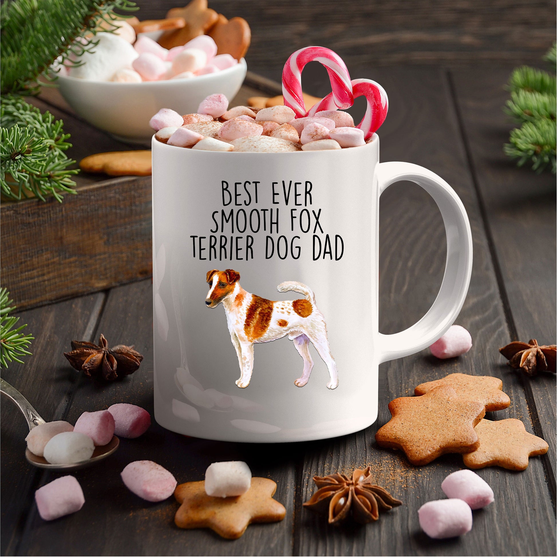 Best Ever Smooth Fox Terrier Dog Dad Ceramic Coffee Mug - Mallard Moon Gift Shop