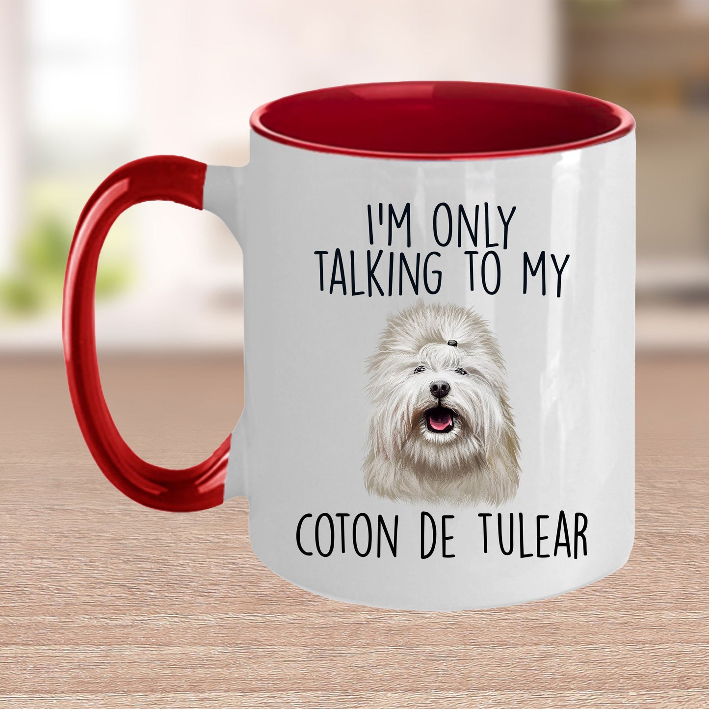 Funny I'm Only Talking to my Coton de Tulear Dog Custom Ceramic Coffee Mug - Mallard Moon Gift Shop