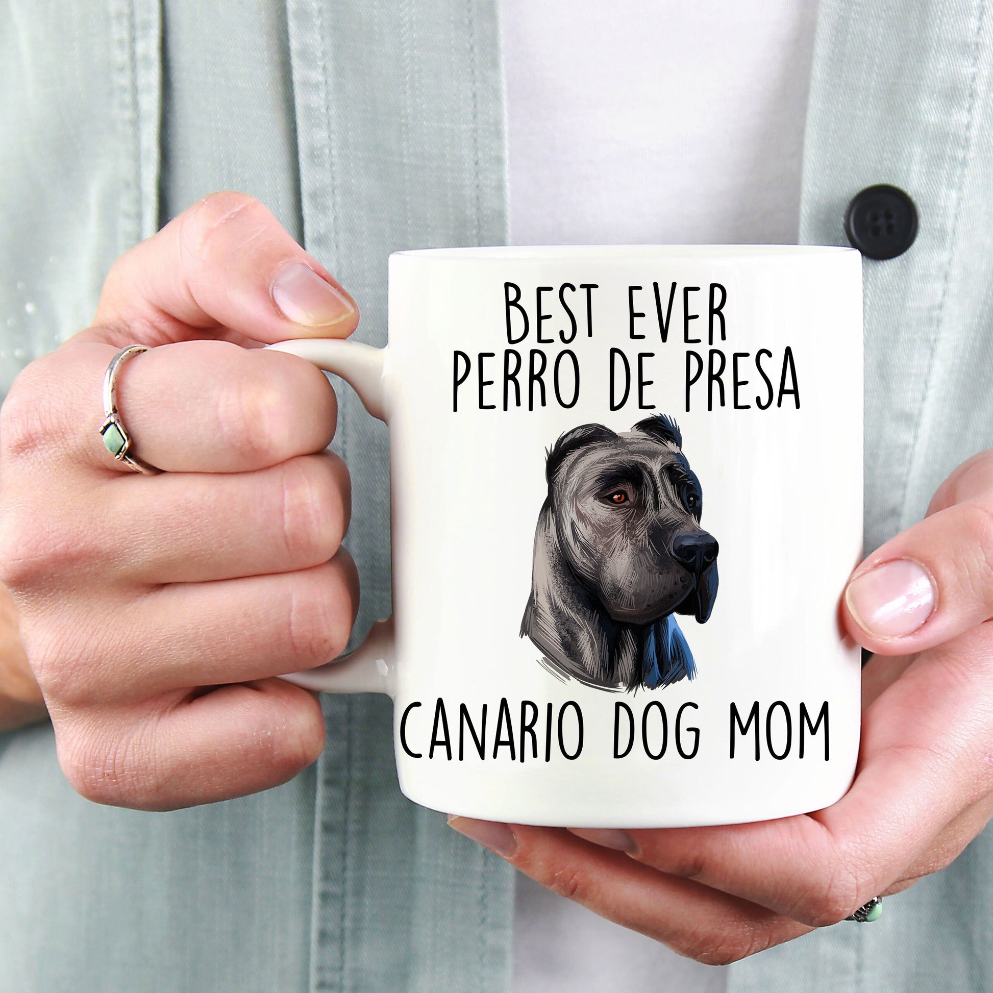 Best Ever Perro de Presa Canario Funny Dog Mom Custom Ceramic Coffee Mug - Mallard Moon Gift Shop