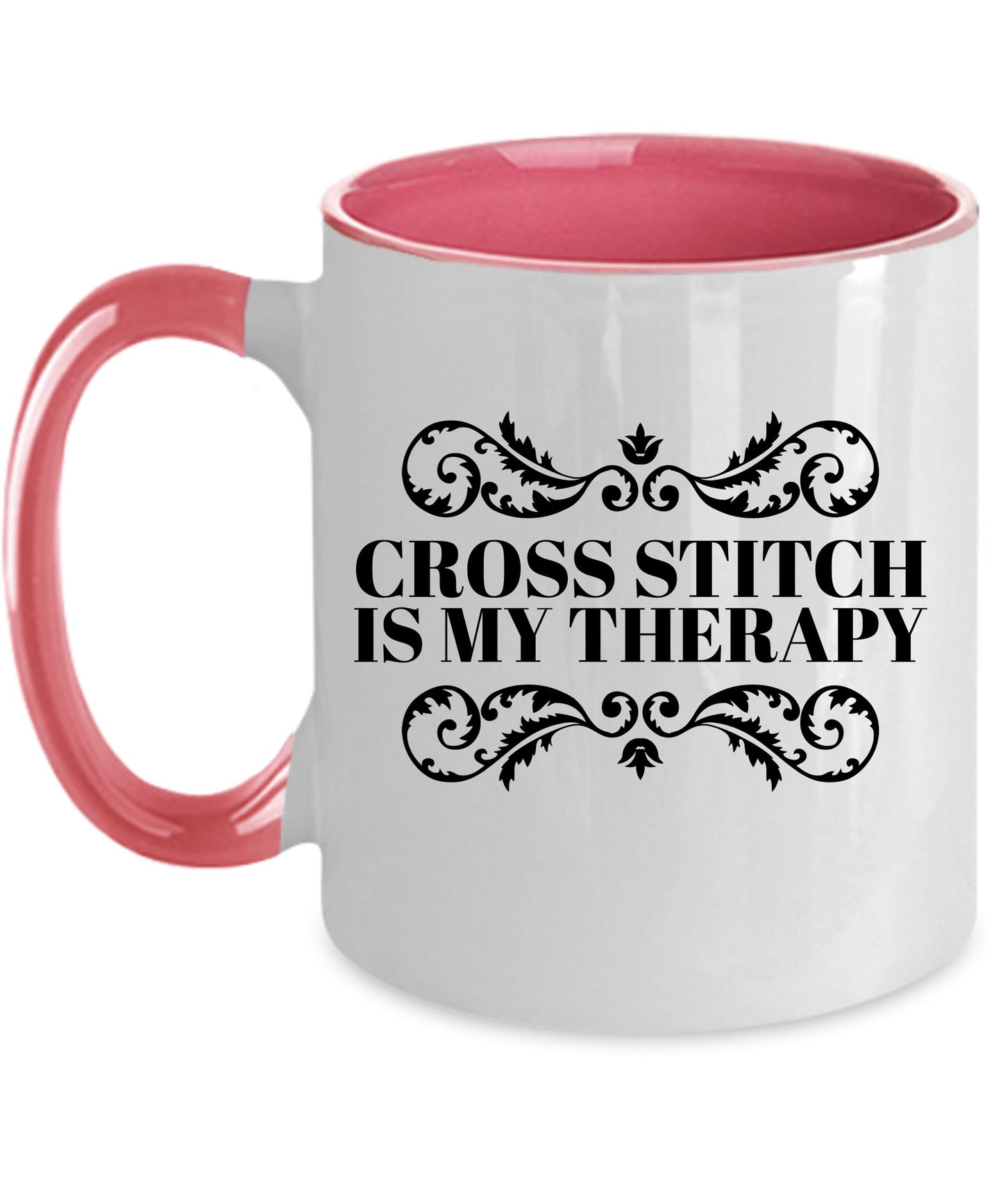 Cross Stitch Ceramic Coffee Mug Cross Stitch is My Therapy - Mallard Moon Gift Shop
