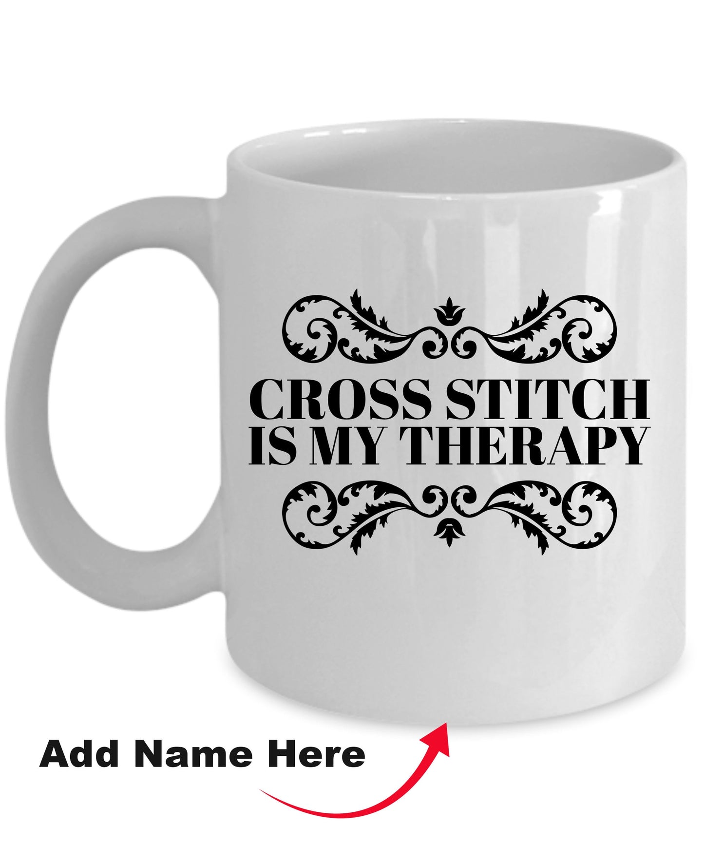 Cross Stitch Ceramic Coffee Mug Cross Stitch is My Therapy - Mallard Moon Gift Shop