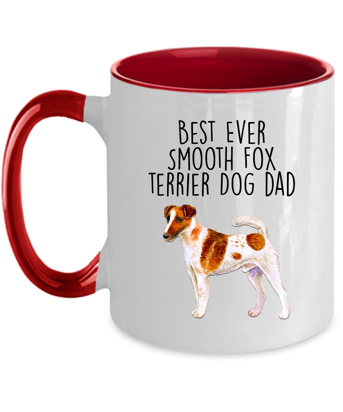 Best Ever Smooth Fox Terrier Dog Dad Ceramic Coffee Mug - Mallard Moon Gift Shop