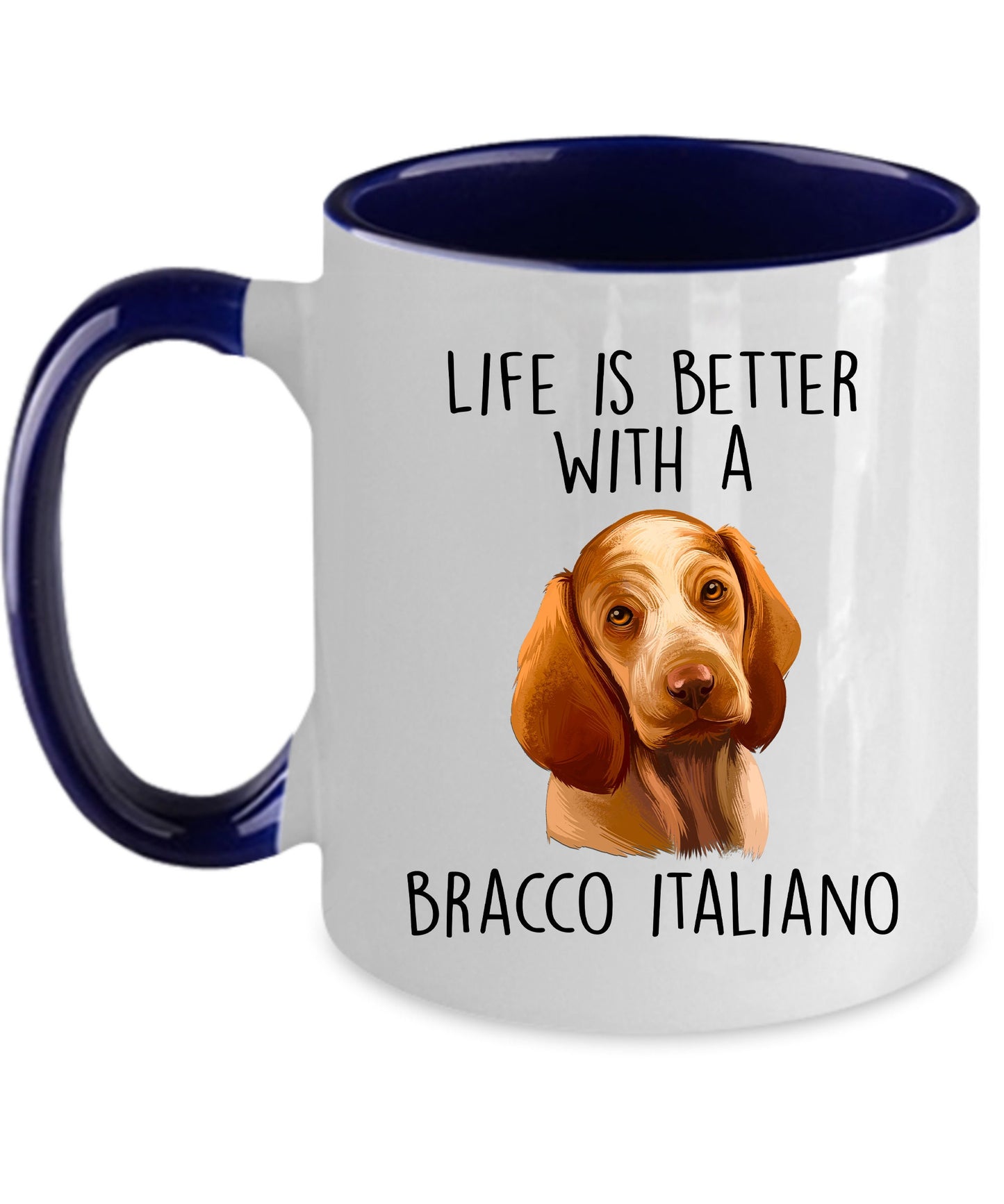 Bracco Italiano Dog Custom Ceramic Coffee Mug - Life is Better - Mallard Moon Gift Shop