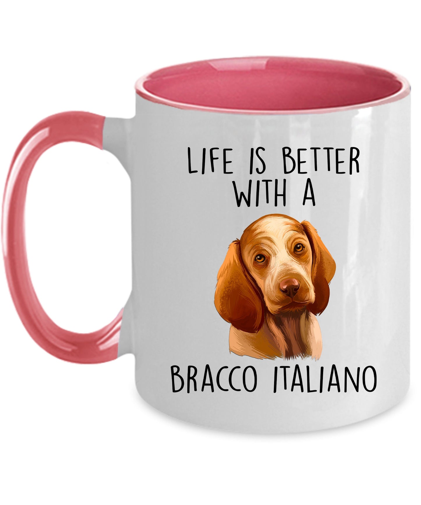 Bracco Italiano Dog Custom Ceramic Coffee Mug - Life is Better - Mallard Moon Gift Shop
