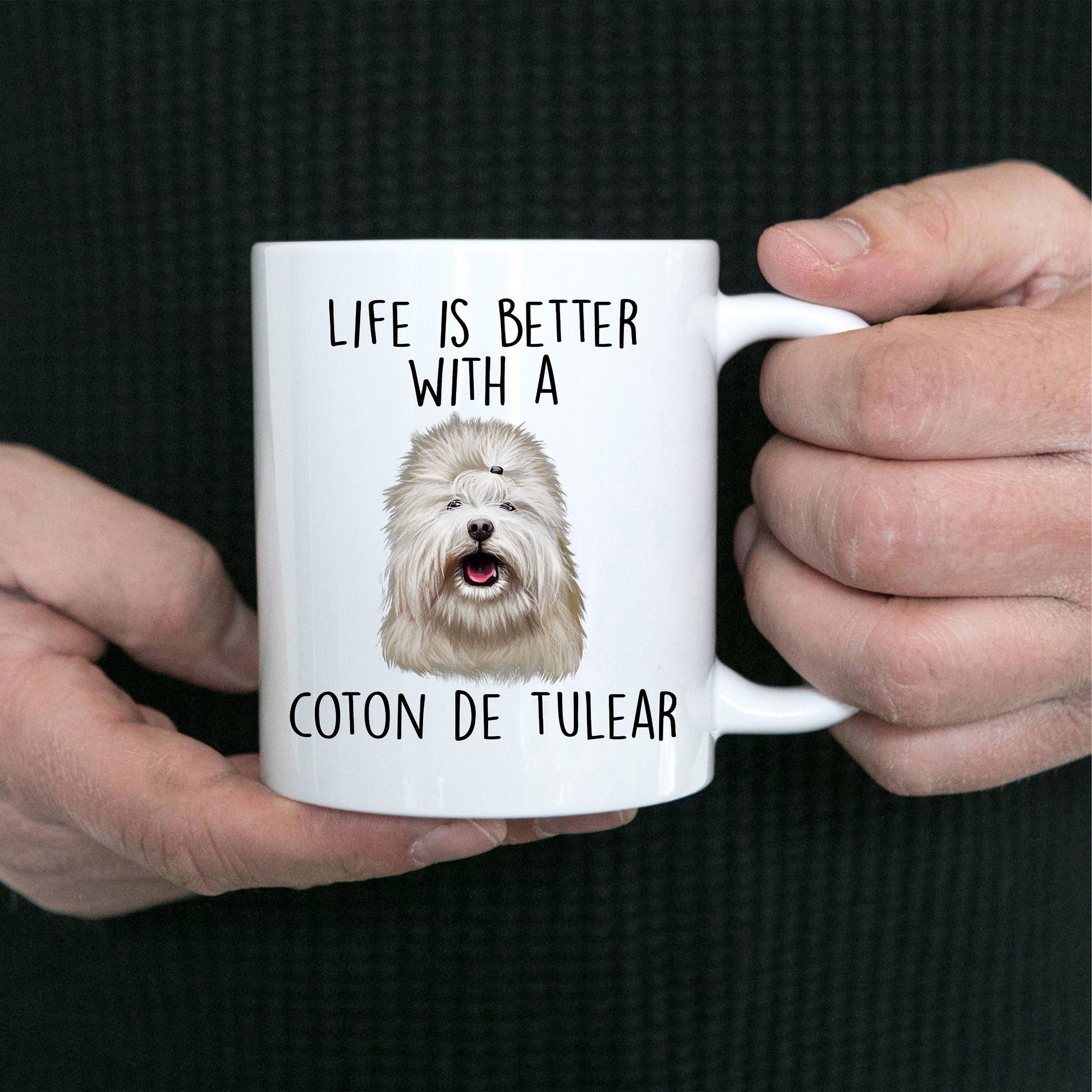 Coton de Tulear Funny Dog Custom Ceramic Coffee Mug Life is Better - Mallard Moon Gift Shop