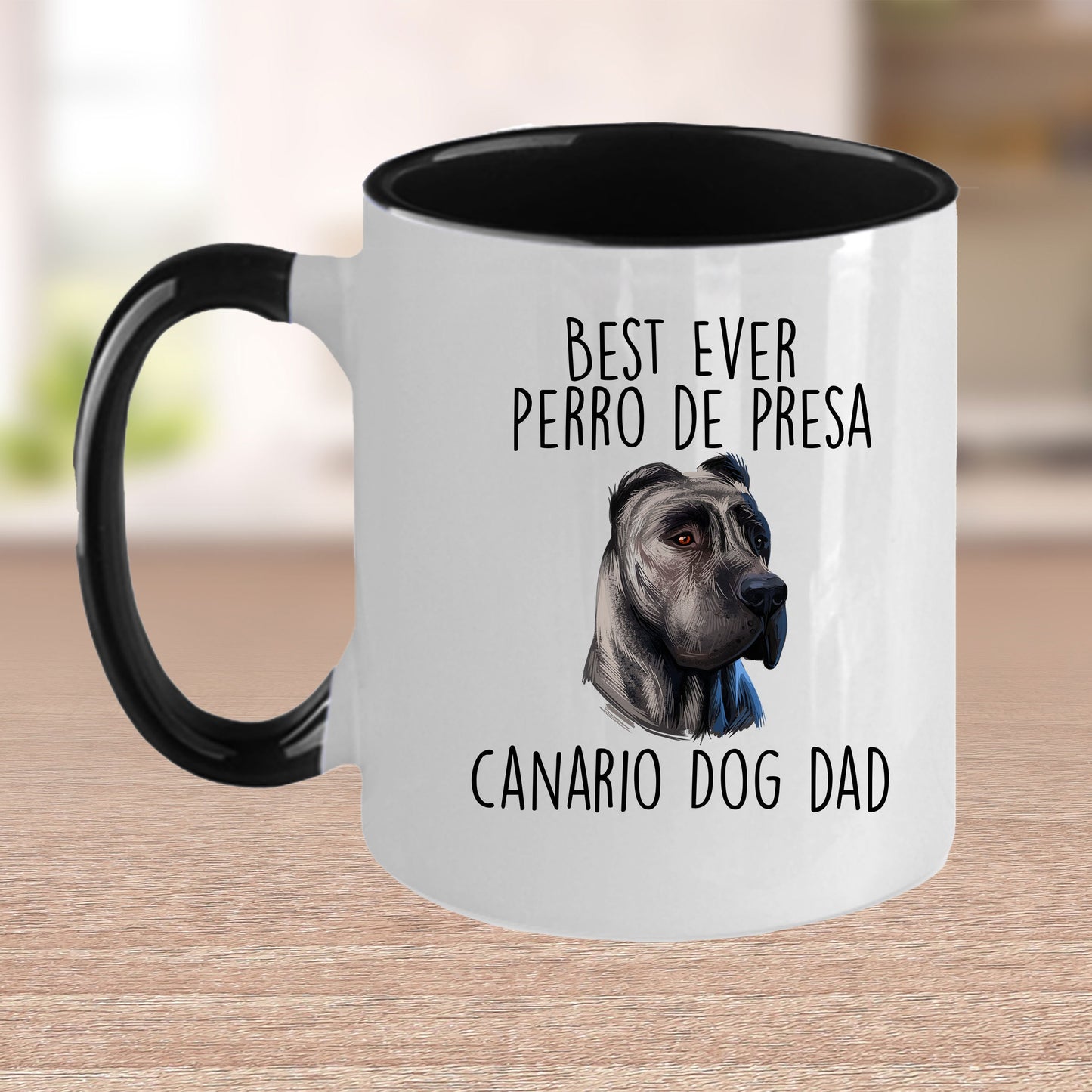 Best Ever Perro de Presa Canario Funny Dog Dad Custom Ceramic Coffee Mug - Mallard Moon Gift Shop