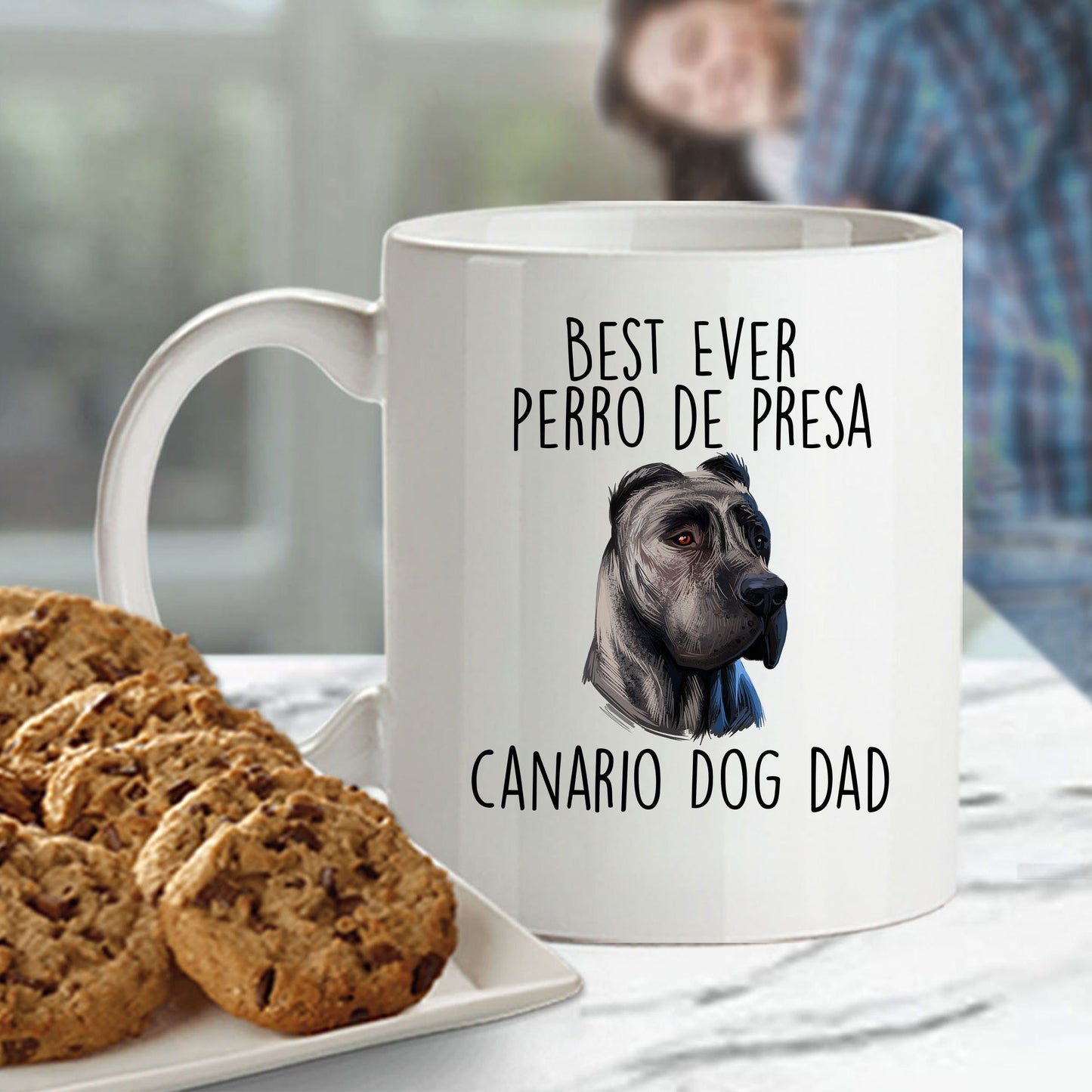 Best Ever Perro de Presa Canario Funny Dog Dad Custom Ceramic Coffee Mug - Mallard Moon Gift Shop