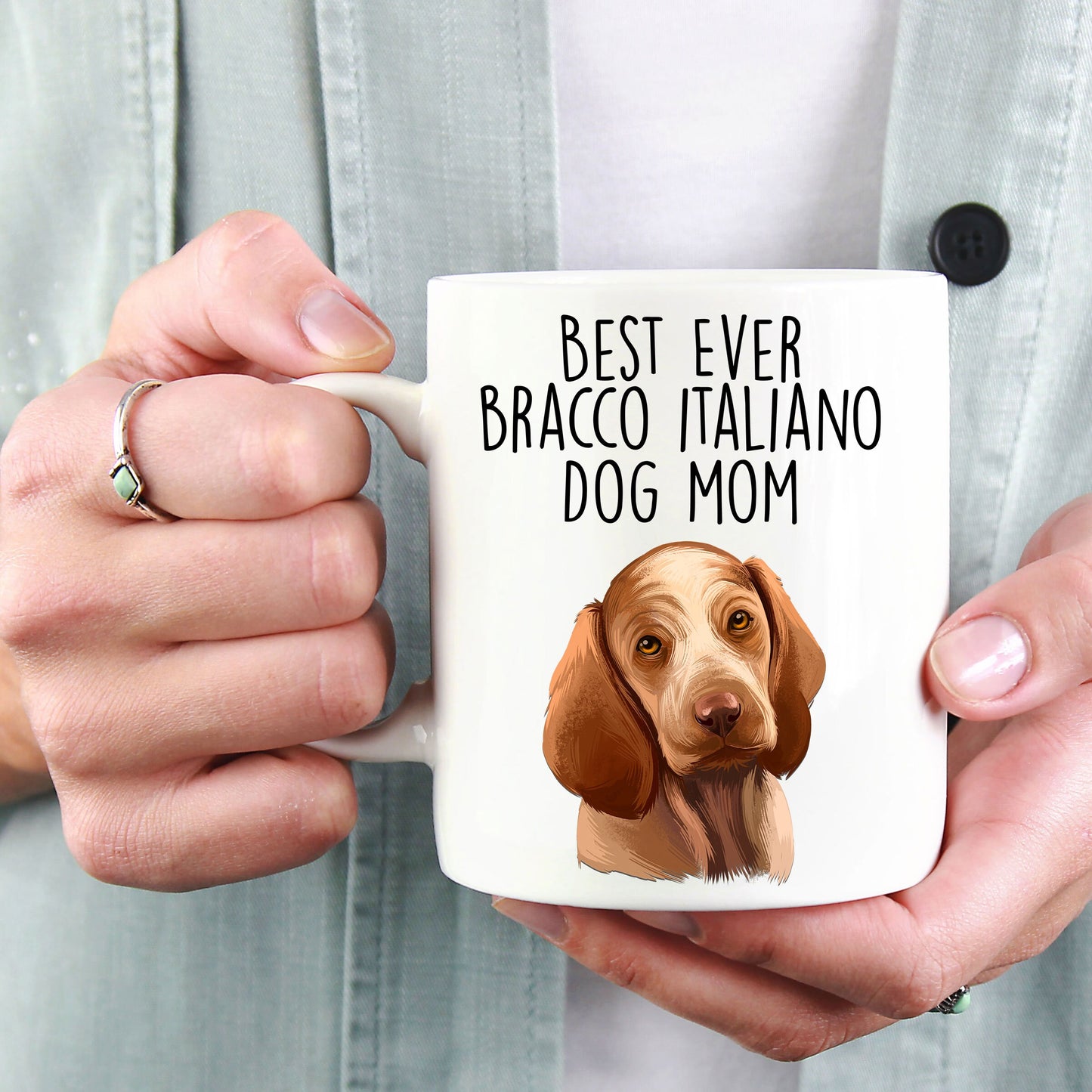 Best Ever Bracco Italiano Dog Mom Ceramic Coffee Mug - Mallard Moon Gift Shop