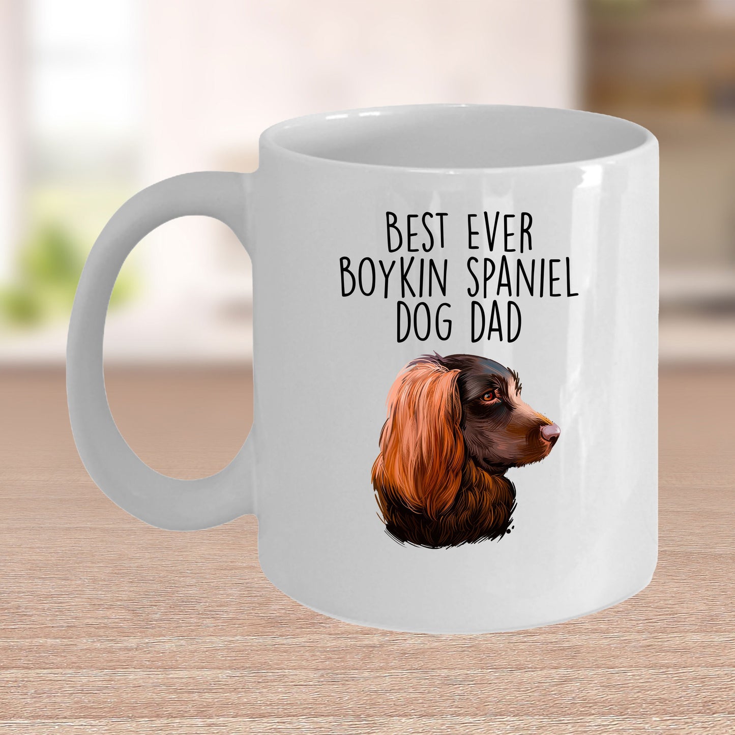 Boykin Spaniel Best Dog Dad Custom Ceramic Coffee Mug Birthday Father's Day - Mallard Moon Gift Shop