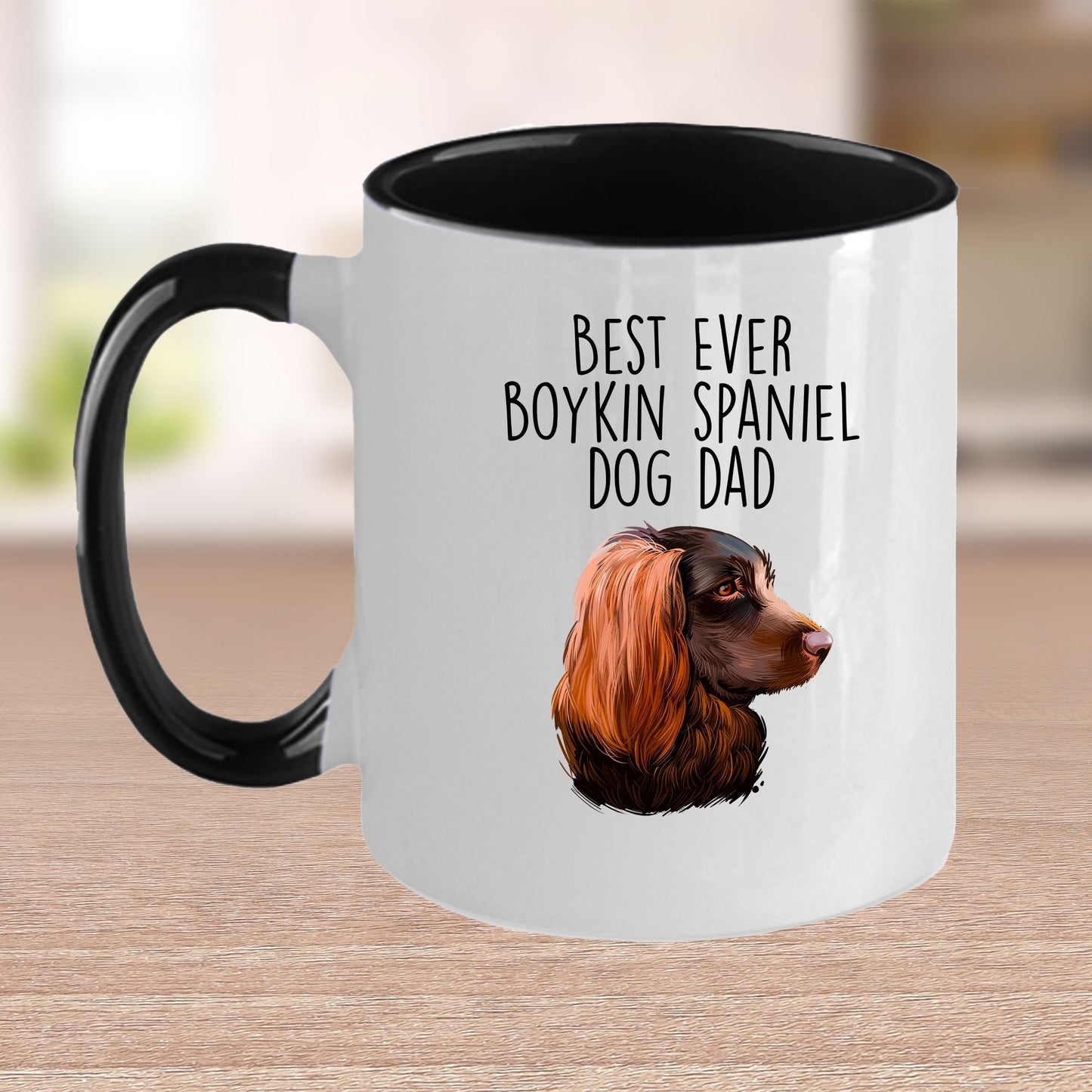 Boykin Spaniel Best Dog Dad Custom Ceramic Coffee Mug Birthday Father's Day - Mallard Moon Gift Shop