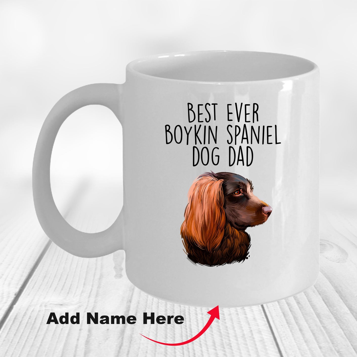 Boykin Spaniel Best Dog Dad Custom Ceramic Coffee Mug Birthday Father's Day - Mallard Moon Gift Shop
