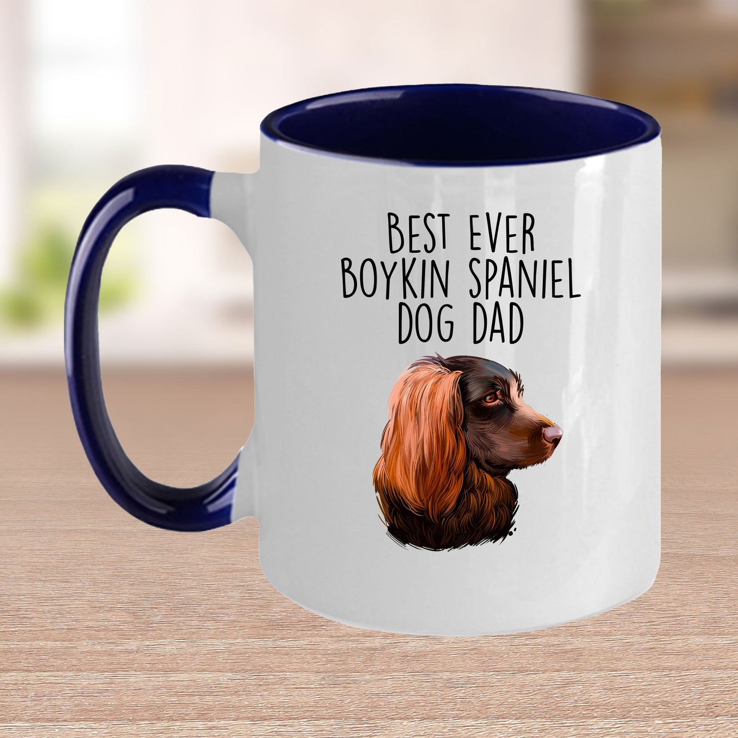 Boykin Spaniel Best Dog Dad Custom Ceramic Coffee Mug Birthday Father's Day - Mallard Moon Gift Shop