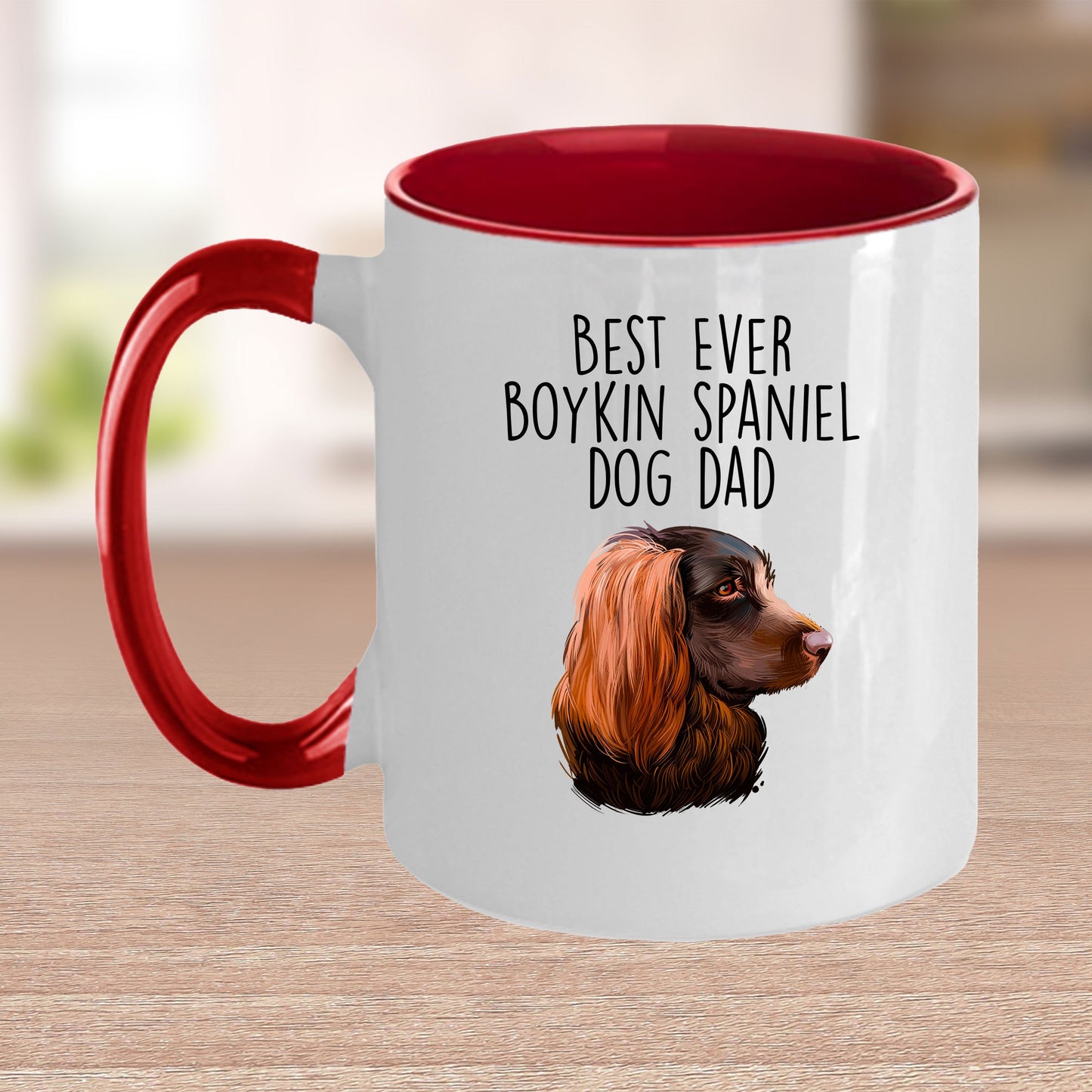 Boykin Spaniel Best Dog Dad Custom Ceramic Coffee Mug Birthday Father's Day - Mallard Moon Gift Shop