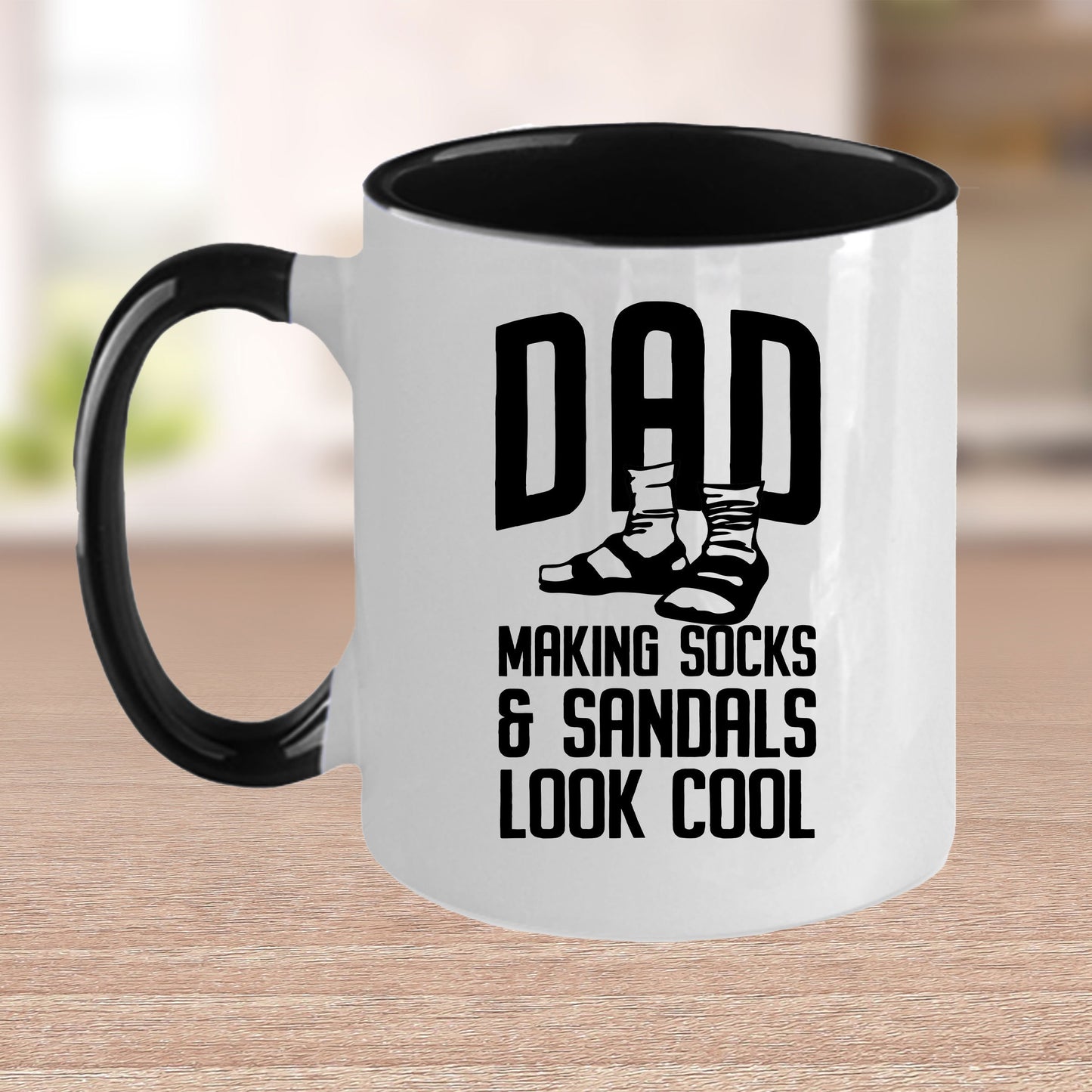 Funny dad custom ceramic coffee mug - Making socks and sandals look cool Birthday Father's Day Gift - Mallard Moon Gift Shop