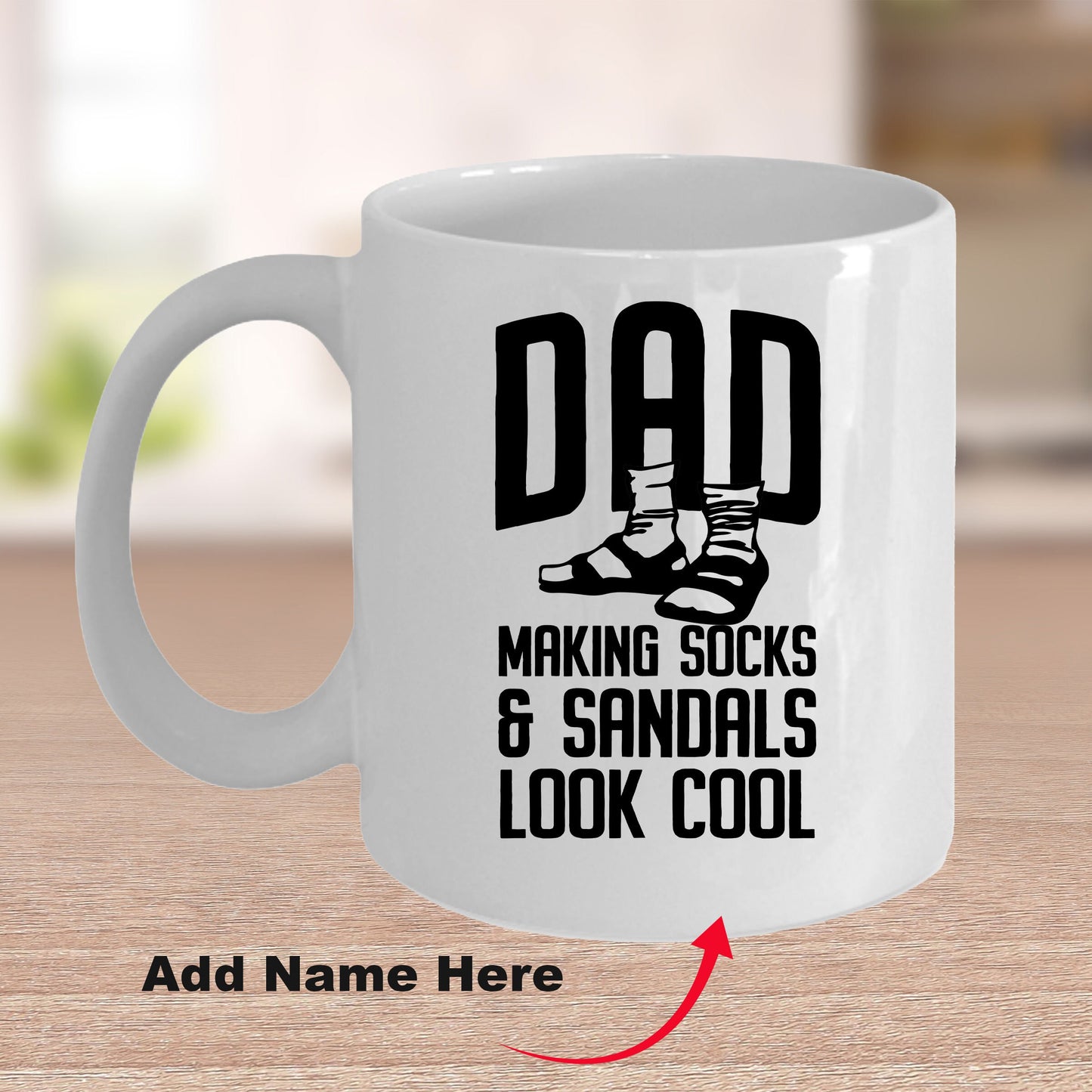 Funny dad custom ceramic coffee mug - Making socks and sandals look cool Birthday Father's Day Gift - Mallard Moon Gift Shop