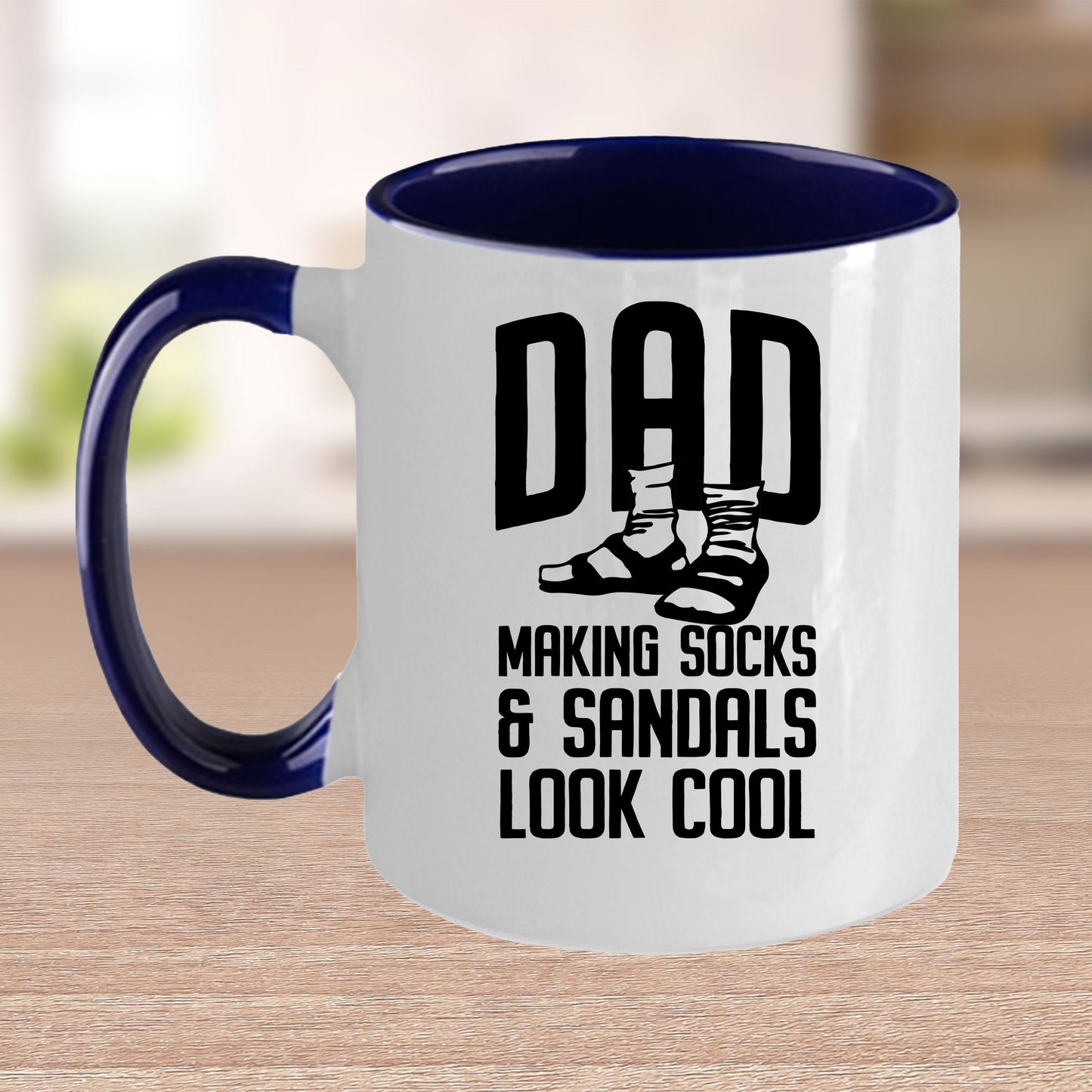 Funny dad custom ceramic coffee mug - Making socks and sandals look cool Birthday Father's Day Gift - Mallard Moon Gift Shop