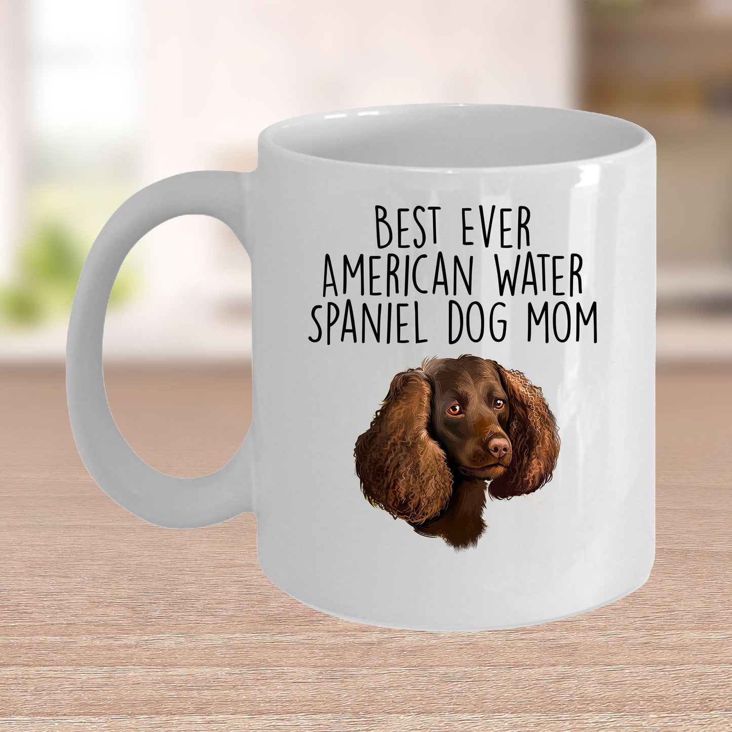 American Water Spaniel Best Dog Mom Ever Custom Ceramic Coffee Mug White Two-tone Birthday Mother's Day Gift for Women