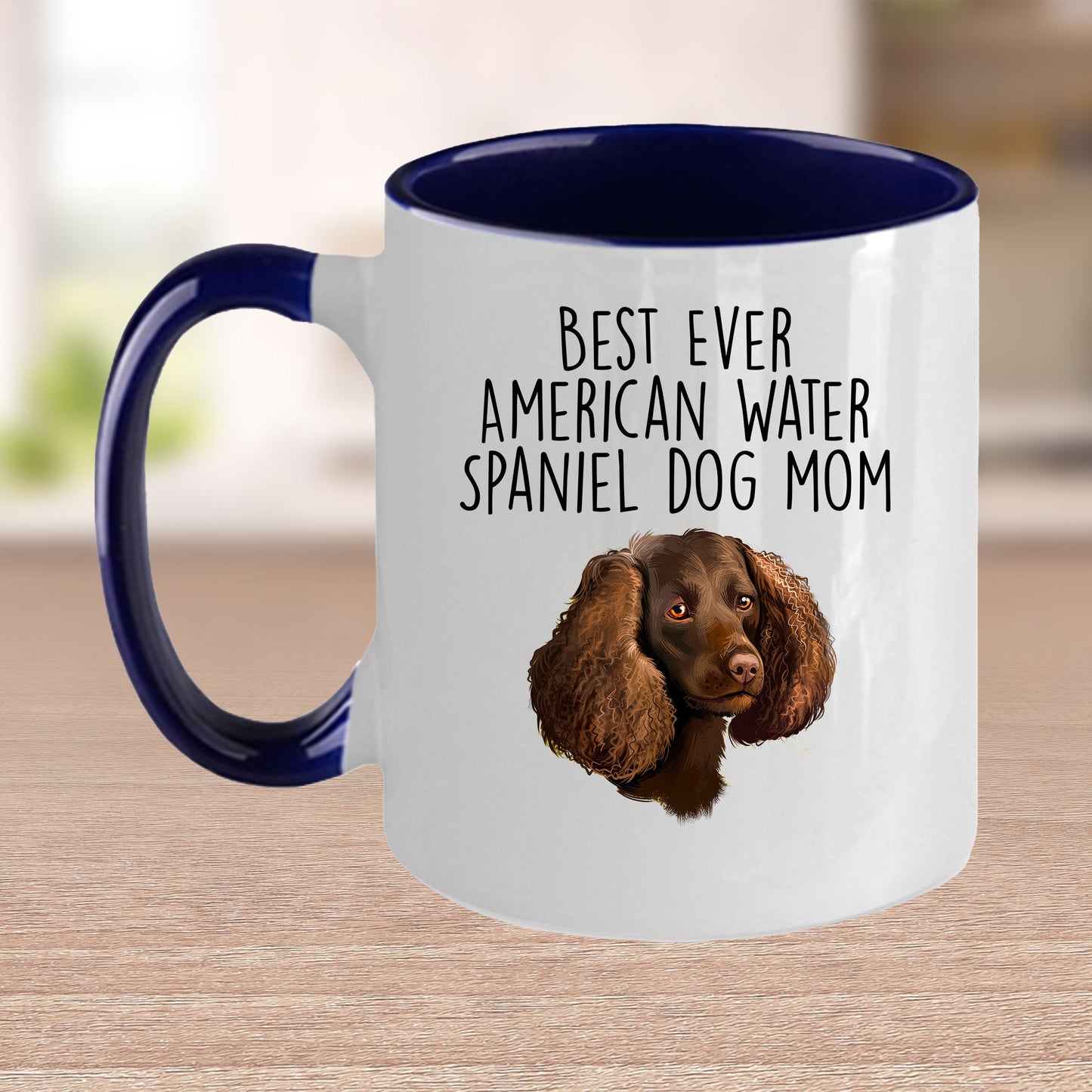 American Water Spaniel Best Dog Mom Ever Custom Ceramic Coffee Mug White Two-tone Birthday Mother's Day Gift for Women