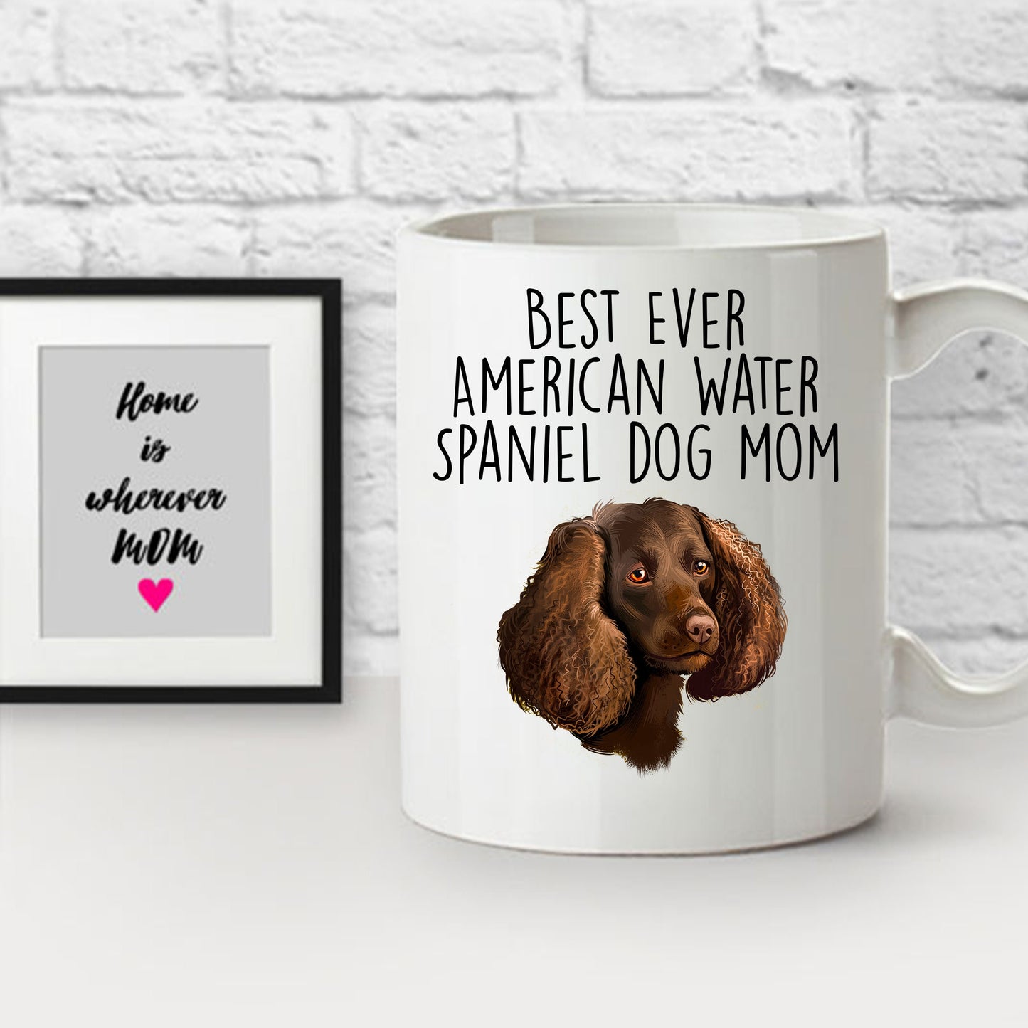 American Water Spaniel Best Dog Mom Ever Custom Ceramic Coffee Mug White Two-tone Birthday Mother's Day Gift for Women