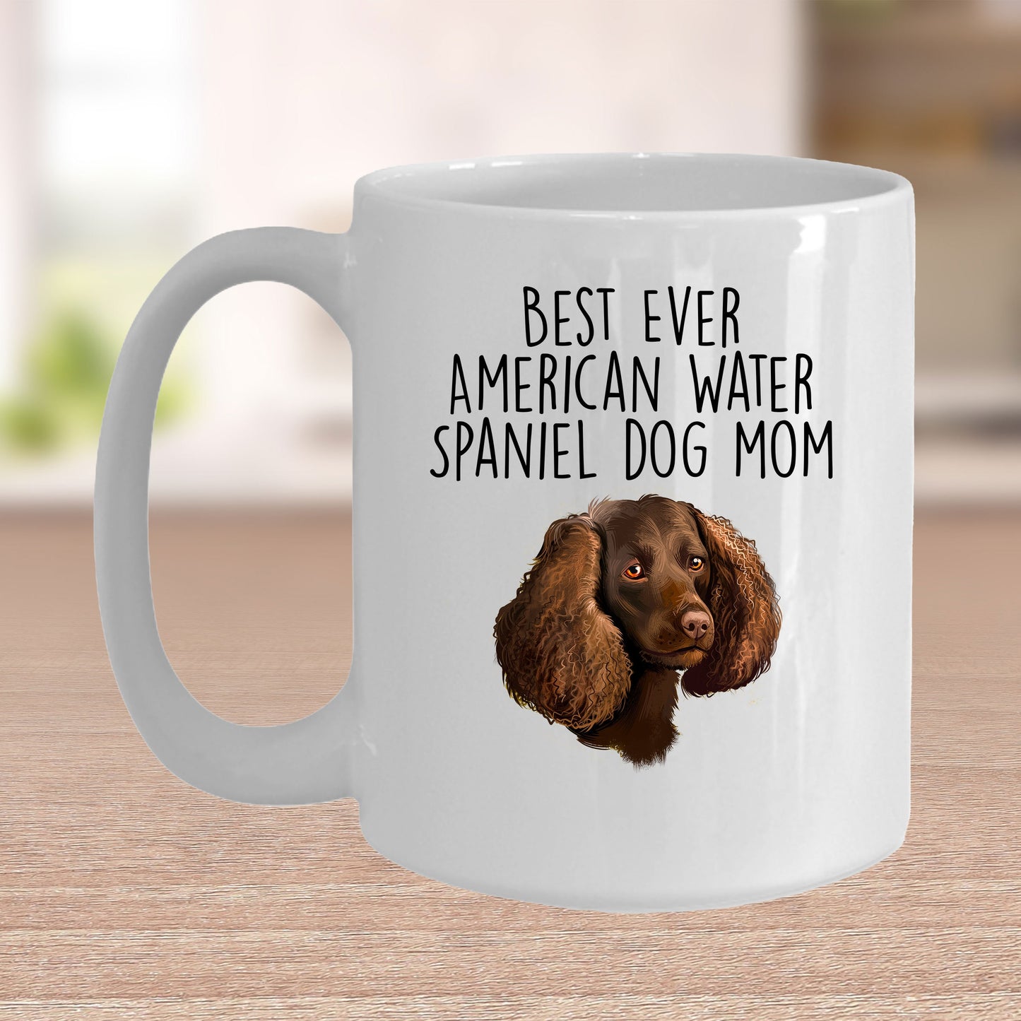 American Water Spaniel Best Dog Mom Ever Custom Ceramic Coffee Mug White Two-tone Birthday Mother's Day Gift for Women