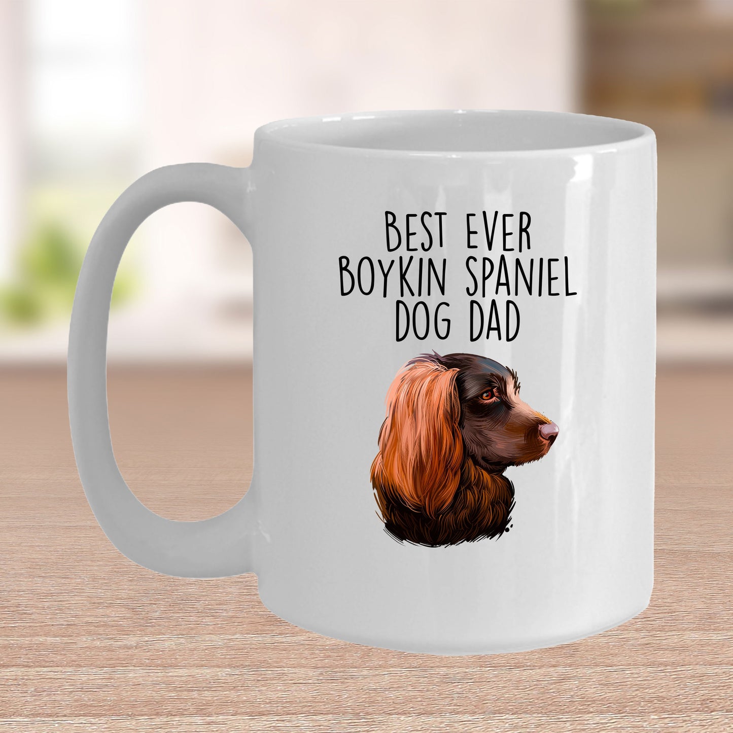 Boykin Spaniel Best Dog Dad Custom Ceramic Coffee Mug Birthday Father's Day - Mallard Moon Gift Shop