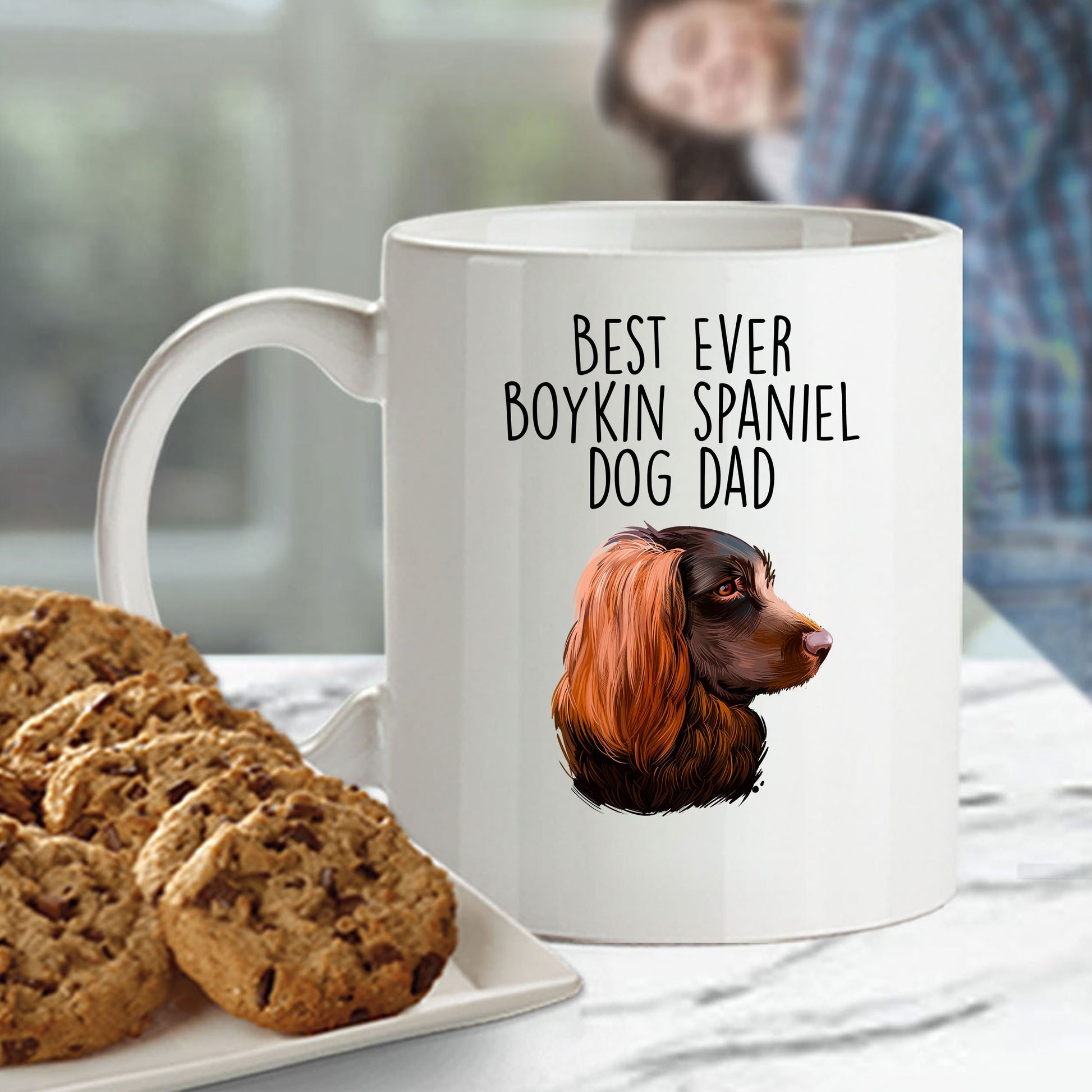 Boykin Spaniel Best Dog Dad Custom Ceramic Coffee Mug Birthday Father's Day - Mallard Moon Gift Shop
