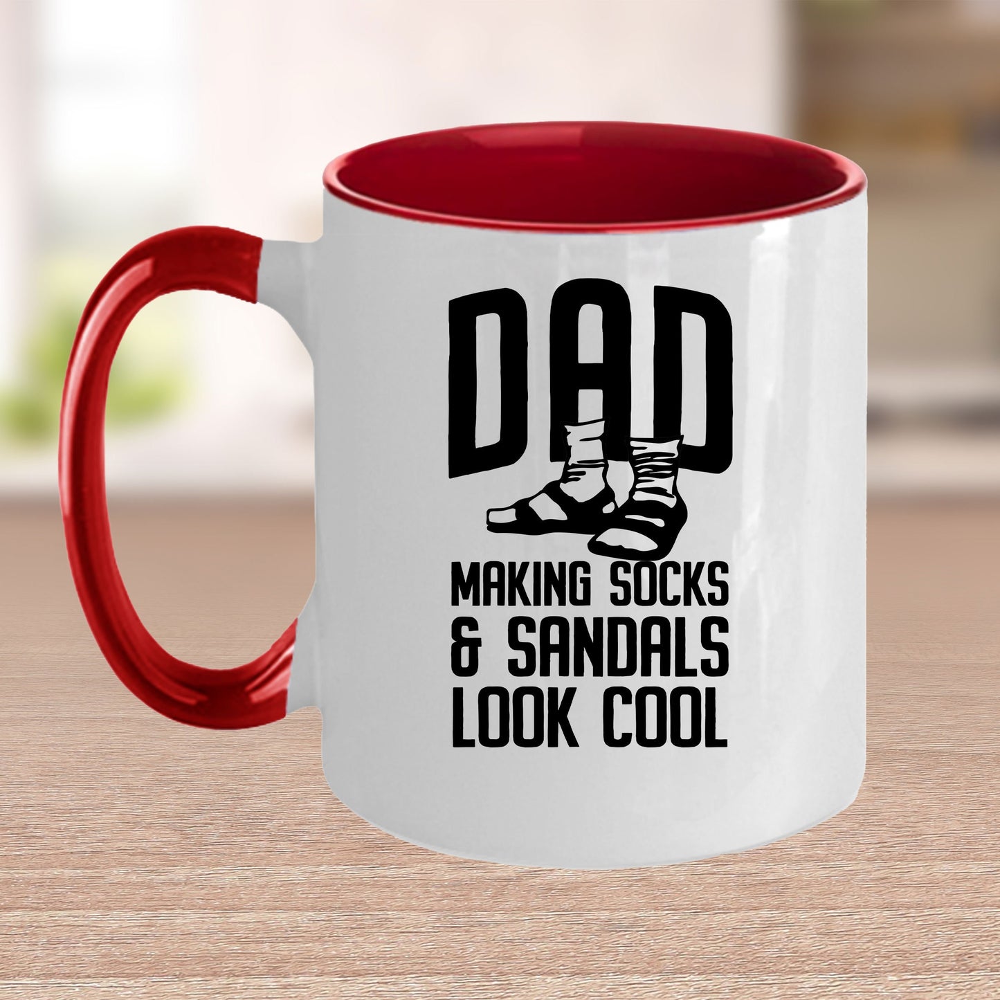 Funny dad custom ceramic coffee mug - Making socks and sandals look cool Birthday Father's Day Gift - Mallard Moon Gift Shop