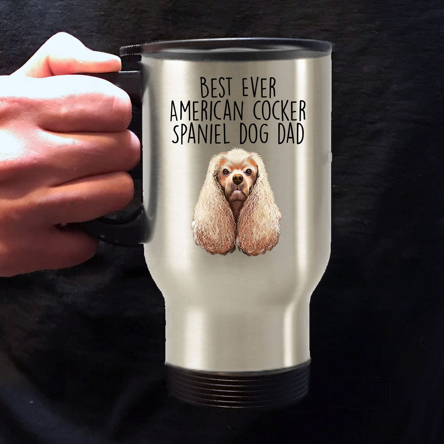 American Cocker Spaniel Best Dog Dad Ever Custom Ceramic Coffee Mug White Two-tone Birthday Father's Day Gift for Men - Mallard Moon Gift Shop