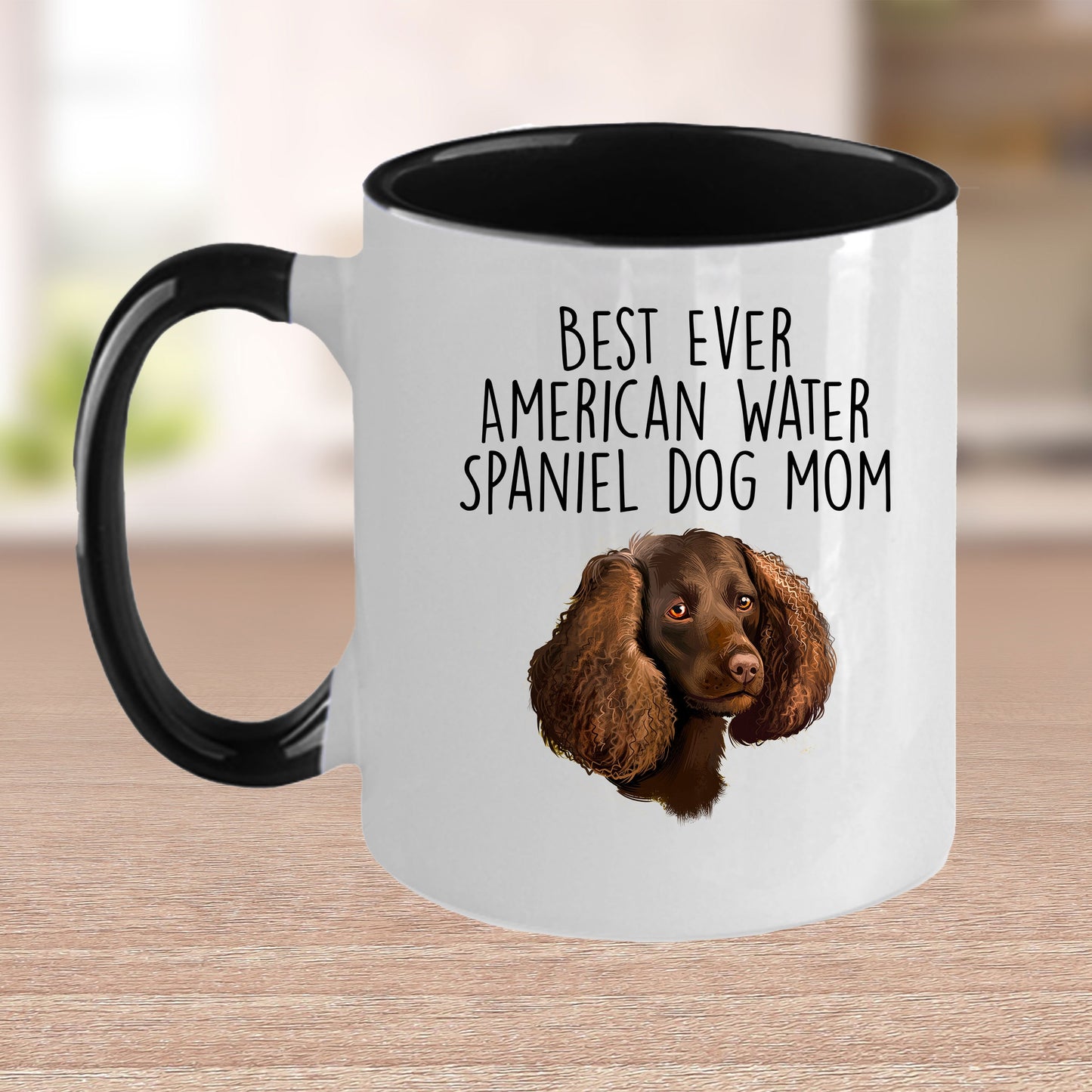 American Water Spaniel Best Dog Mom Ever Custom Ceramic Coffee Mug White Two-tone Birthday Mother's Day Gift for Women