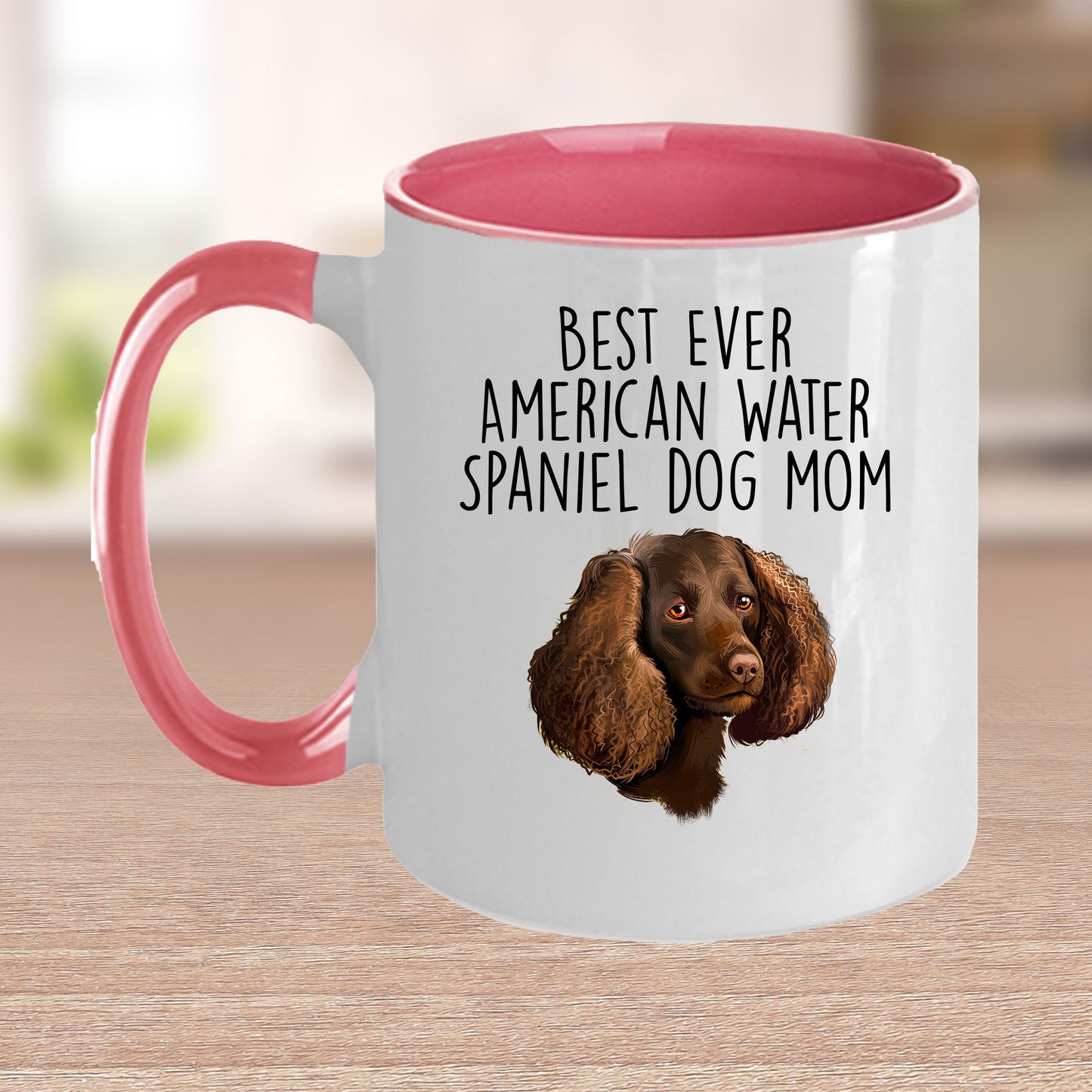 American Water Spaniel Best Dog Mom Ever Custom Ceramic Coffee Mug White Two-tone Birthday Mother's Day Gift for Women