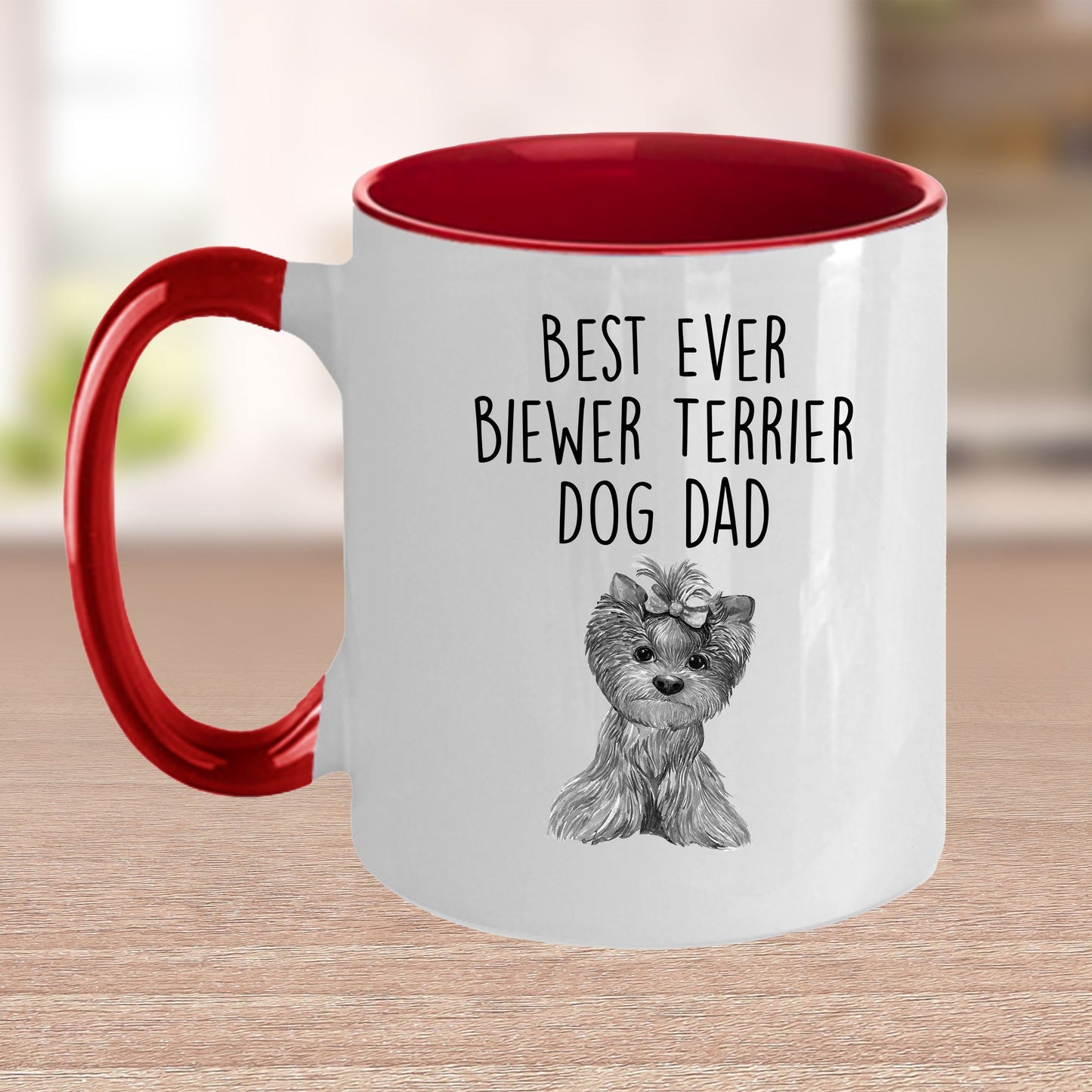 Best Ever Biewer Terrier Dog Dad Custom Funny Ceramic Coffee Mug - Mallard Moon Gift Shop