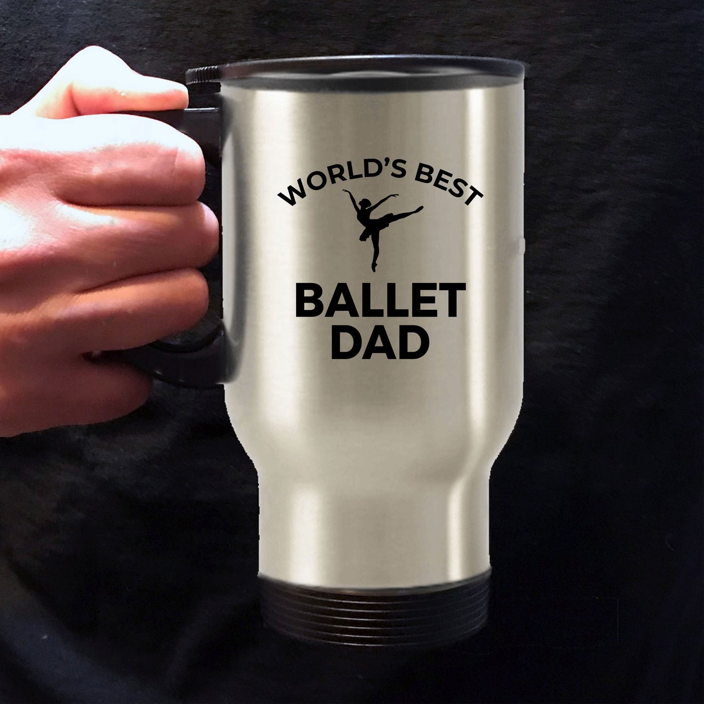 Ballet Dad Custom Ceramic Coffee Mug White Two-toned Black Navy Red & Travel Tumbler - Mallard Moon Gift Shop