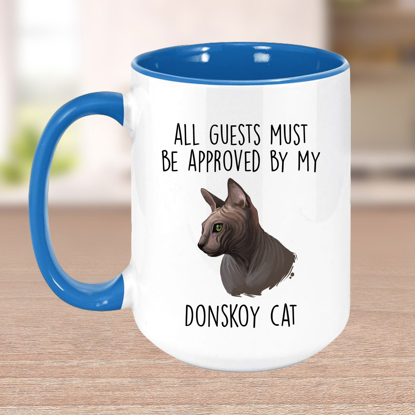 Donskoy Cat Funny Coffee Mug - All Guests Must Be Approved - Mallard Moon Gift Shop