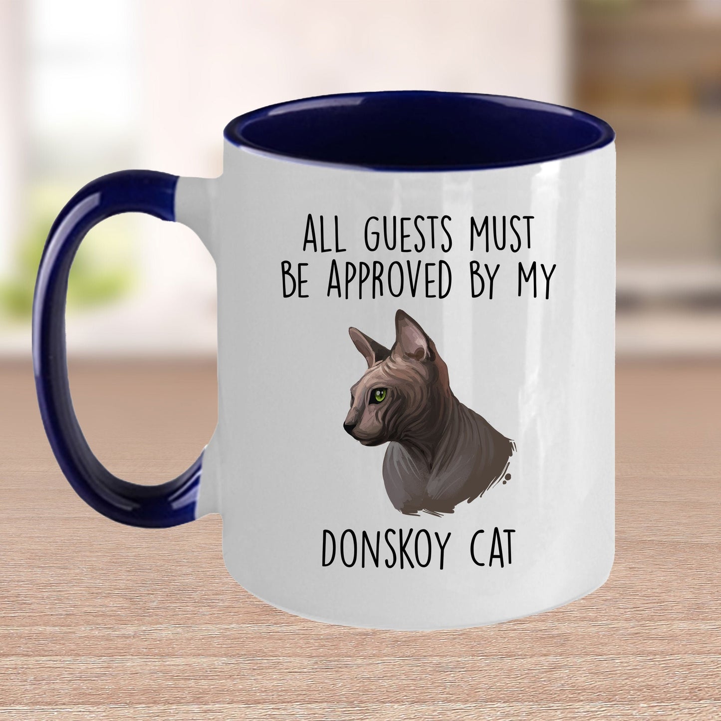 Donskoy Cat Funny Coffee Mug - All Guests Must Be Approved - Mallard Moon Gift Shop