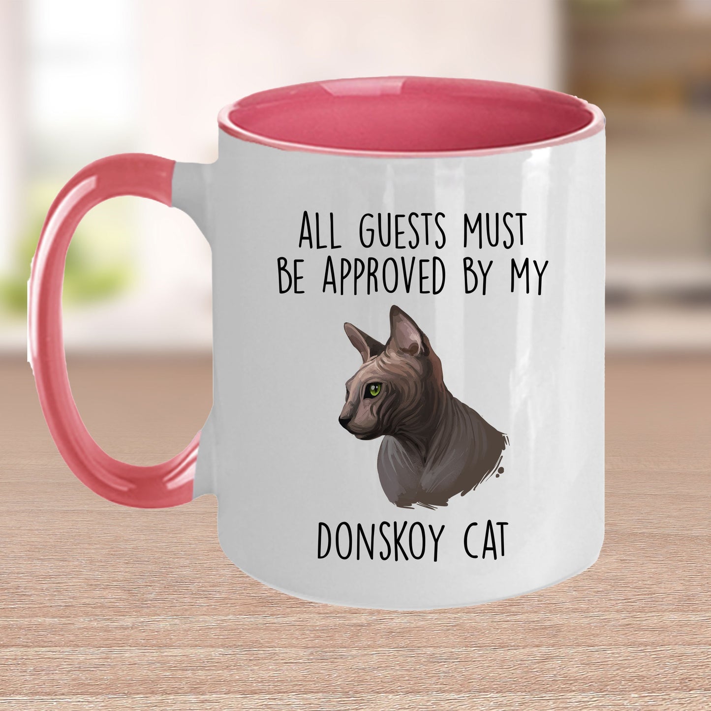Donskoy Cat Funny Coffee Mug - All Guests Must Be Approved - Mallard Moon Gift Shop