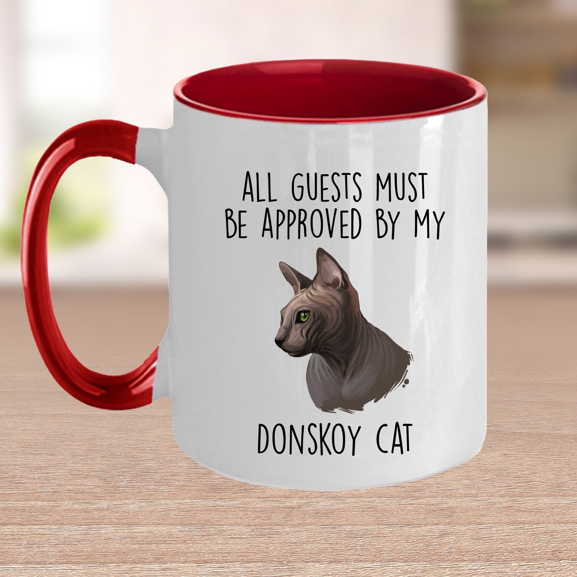 Donskoy Cat Funny Coffee Mug - All Guests Must Be Approved - Mallard Moon Gift Shop