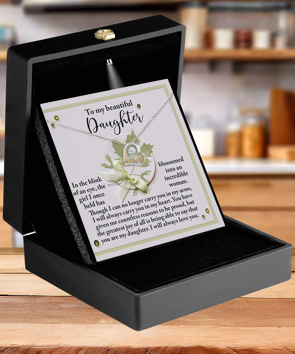 Daughter Birthday, Graduation, Christmas Inspirational Gift  - Incredible Woman - Love Dancing Heart Pendant Necklace - Mallard Moon Gift Shop