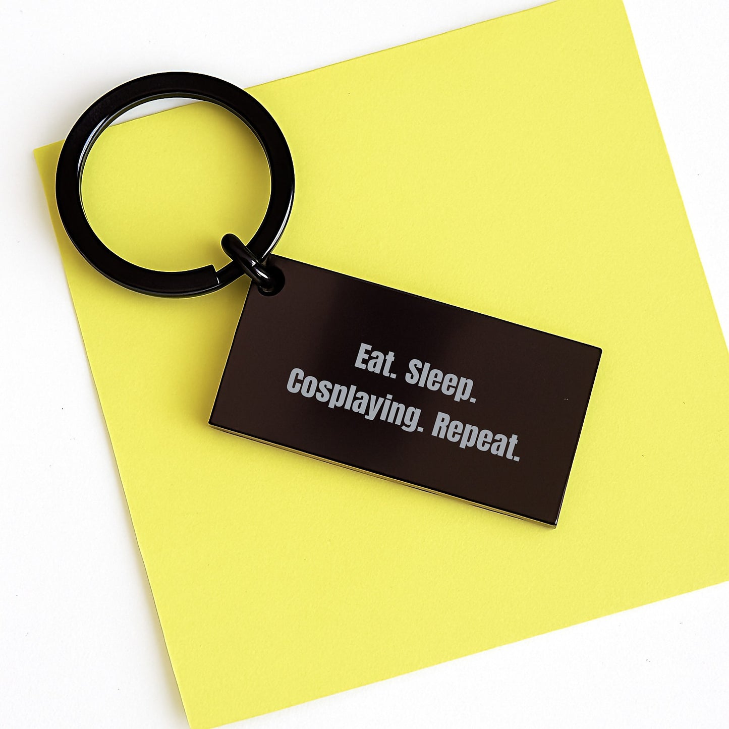 Funny Cosplaying Gifts from Friends for Men - Eat. Sleep. Cosplaying. Repeat. Keychain, Stainless Steel, Black, Graduation Unique Gifts - Image 3