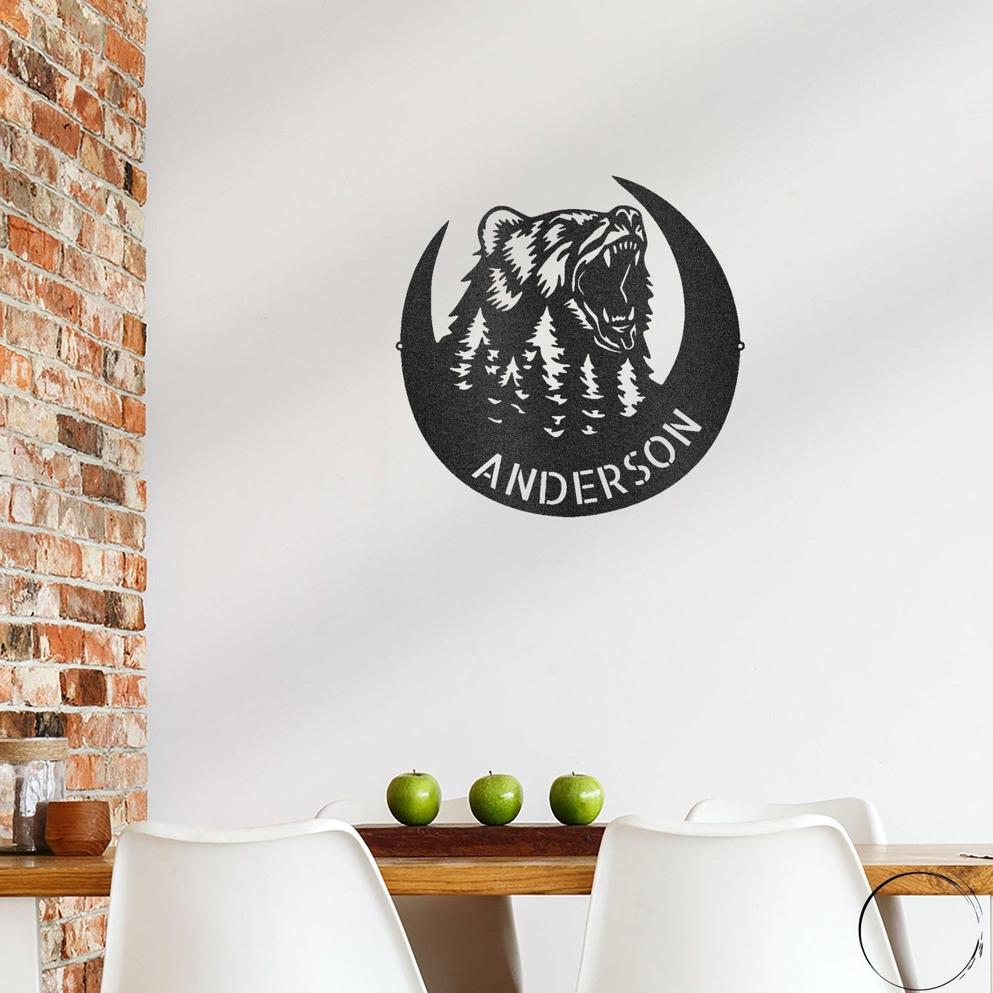 Roaring Bear Custom Name Indoor Outdoor Steel Wall Sign - Mallard Moon Gift Shop